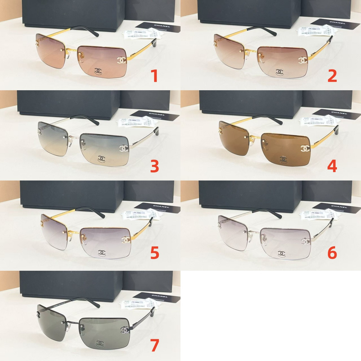 Ch**el crystal logo glasses