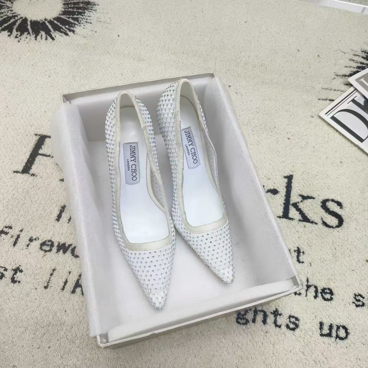 UA J1m*y Ch00 White Mesh Pumps