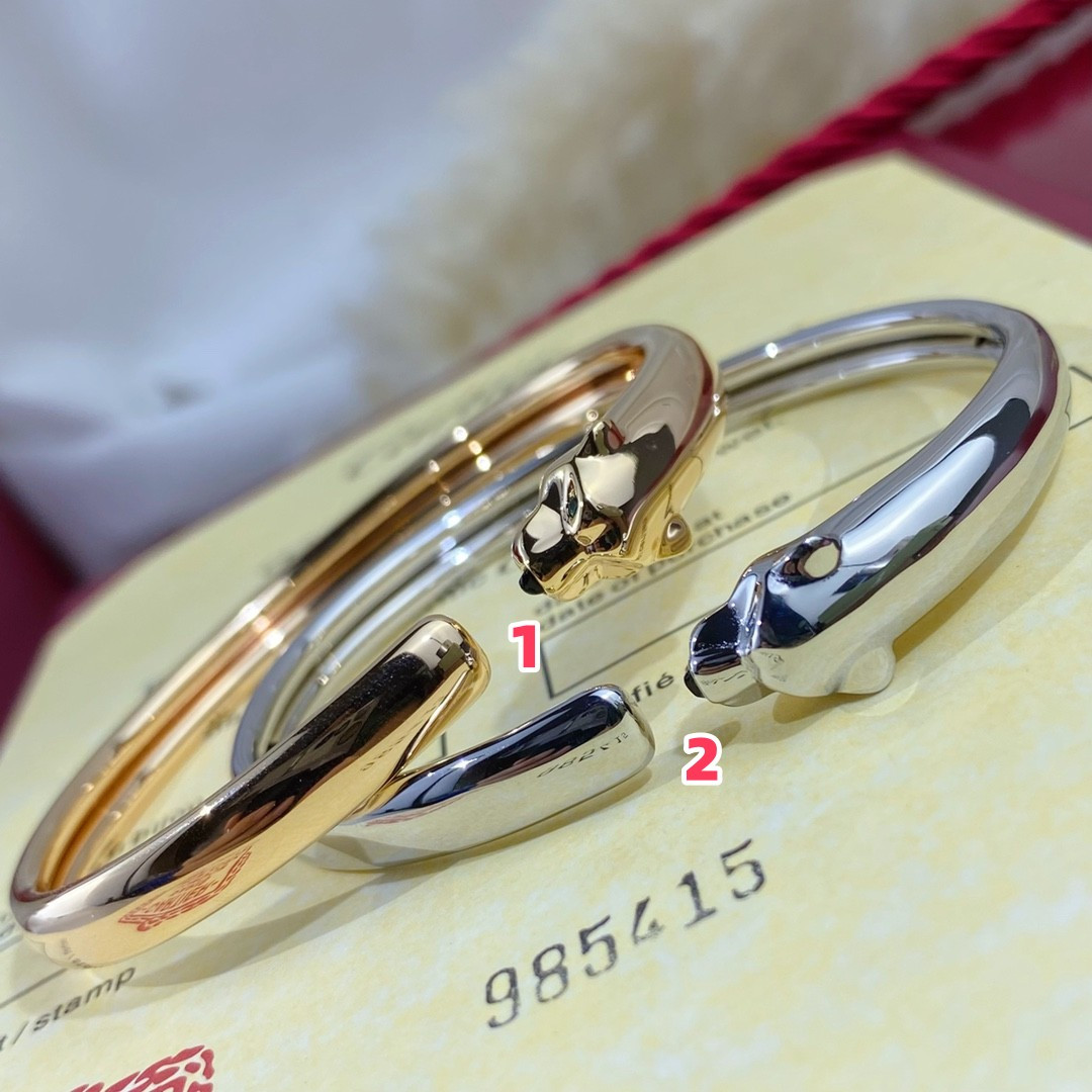 Ca*t1er Slim Polished Leopard Bracelet 16-17