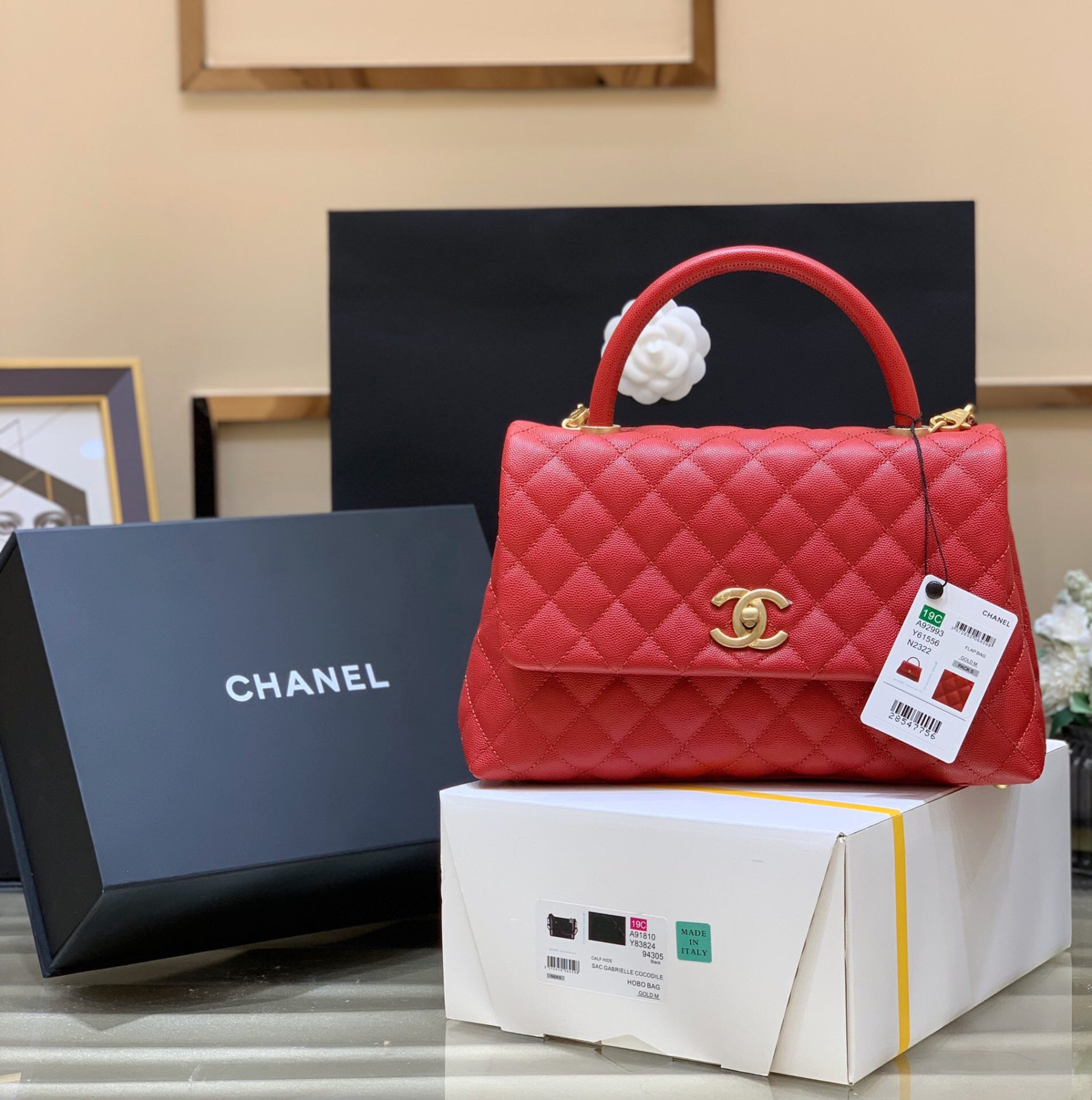 Ch**el COCO Handle bag medium 28cm