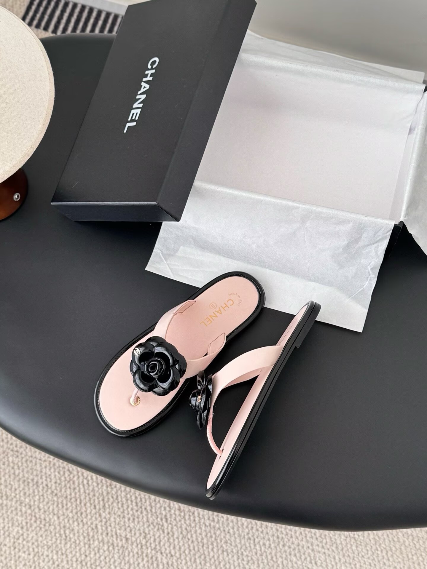 UA Chanel Thongs Slides