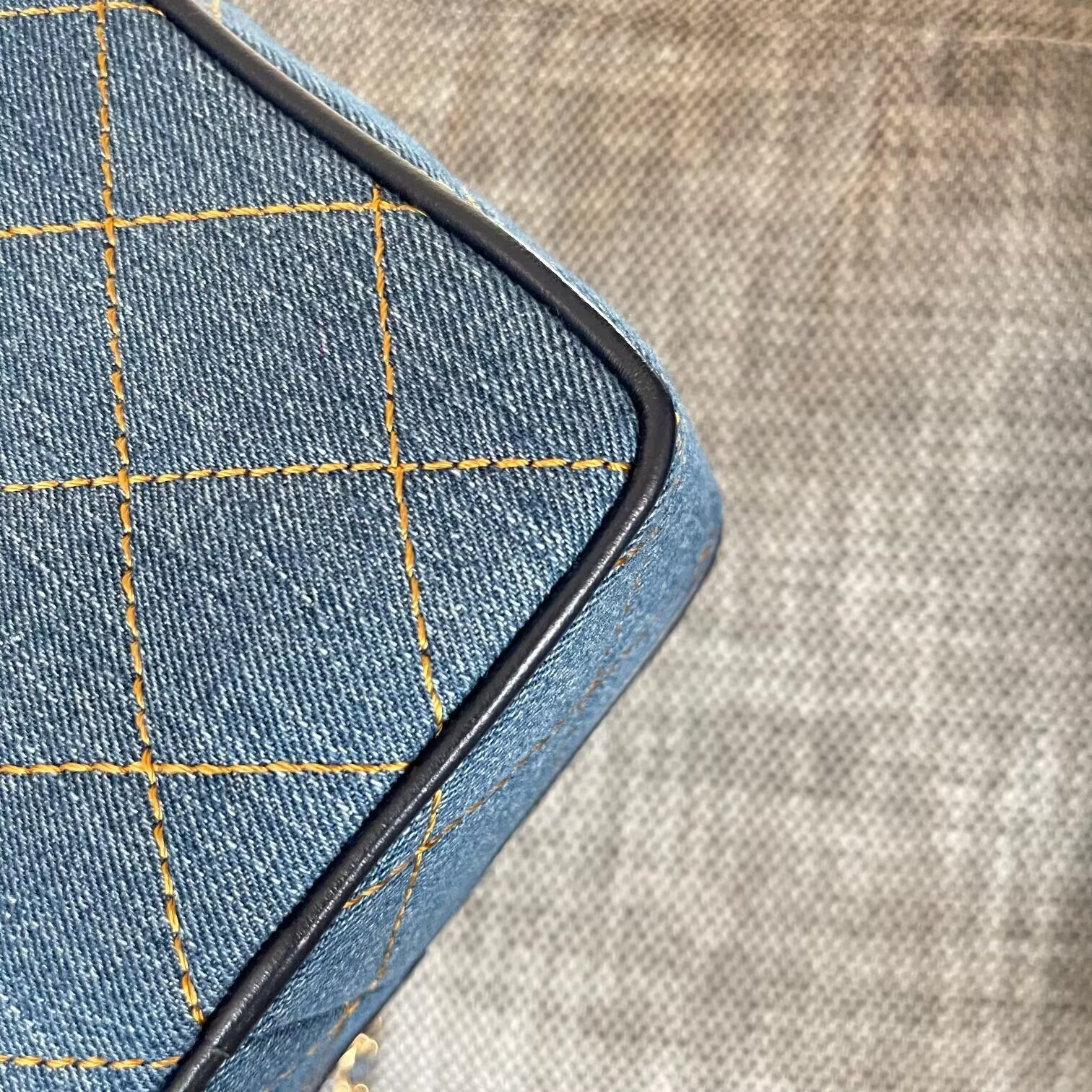 Chanel Denim Quilted Bag 17.5x15.5x6.5cm