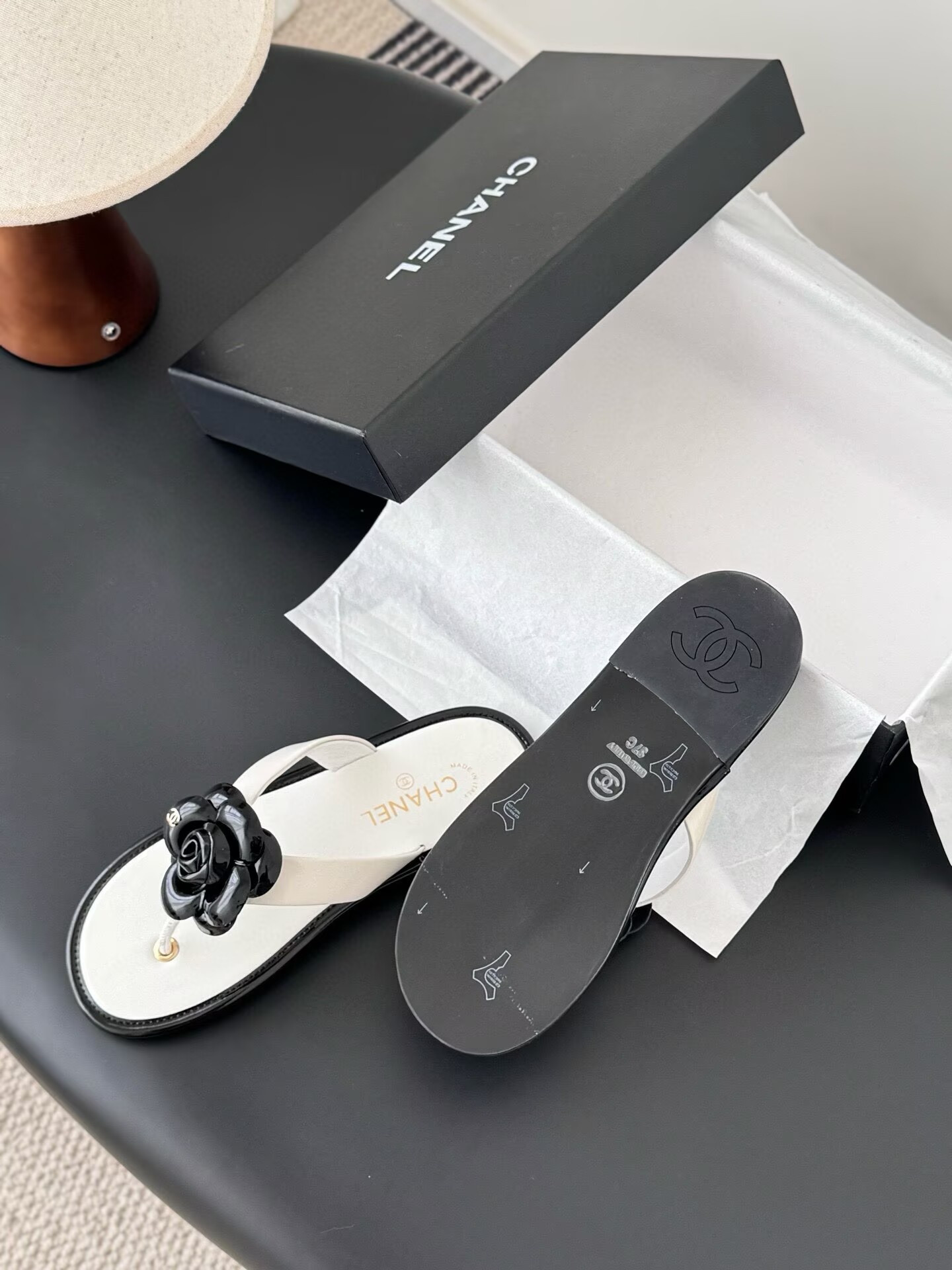 UA Chanel Thongs Slides