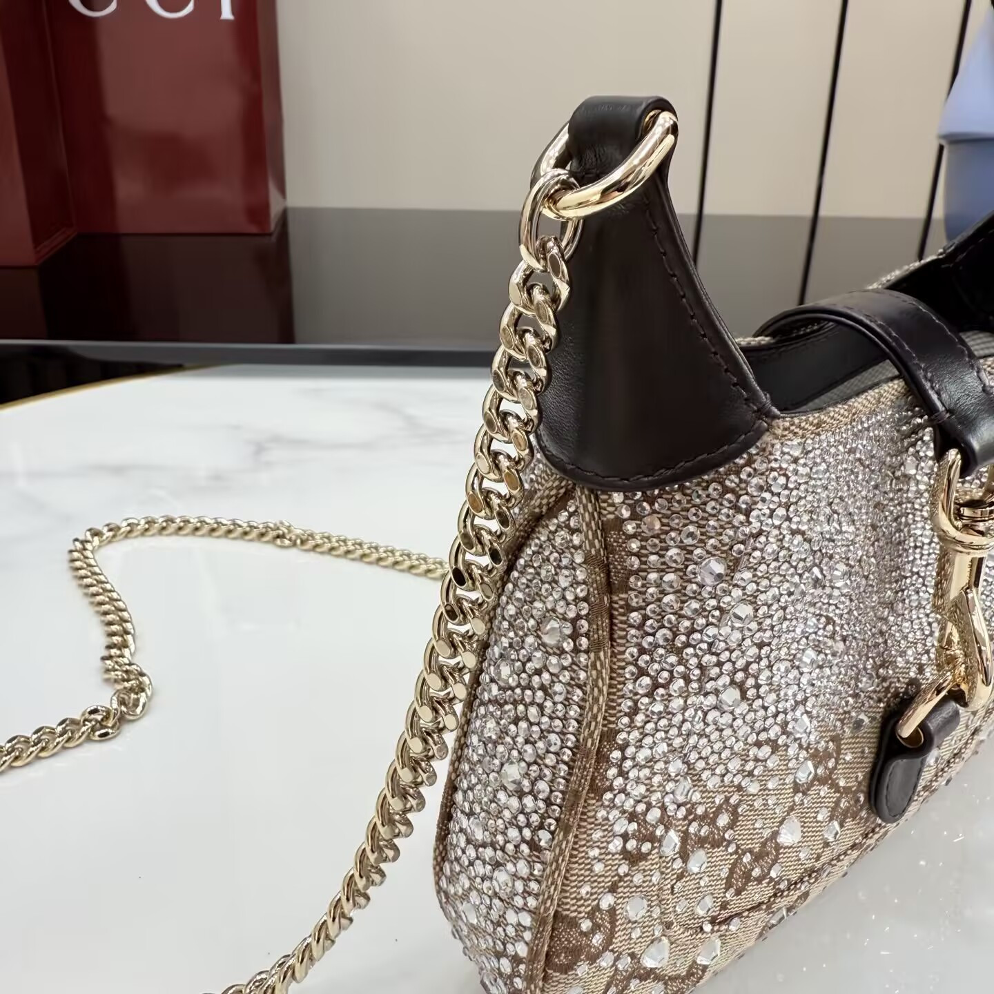 Gvc*1 jackie notte mini crystal handbag 19.5x18x3.5cm