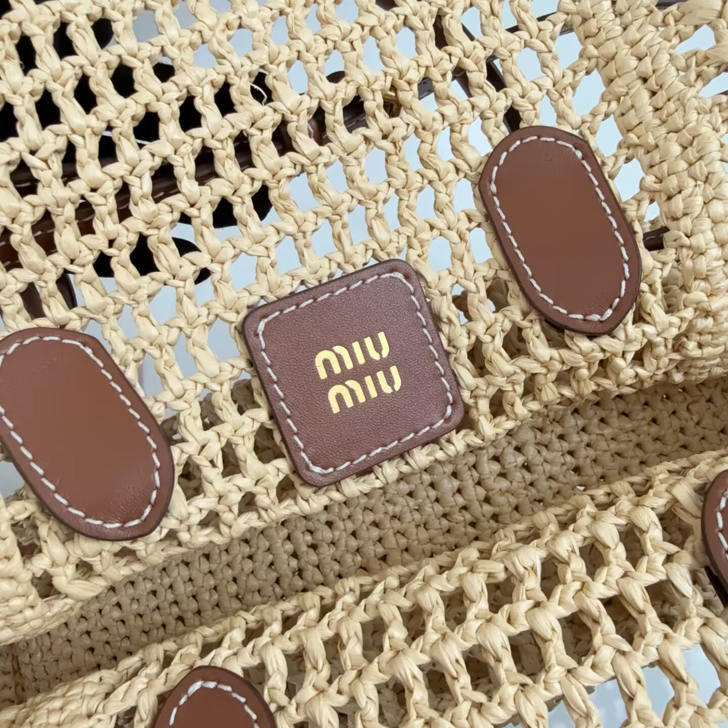 Miu Miu Raffia Handbag 14x25.5x9.5cm