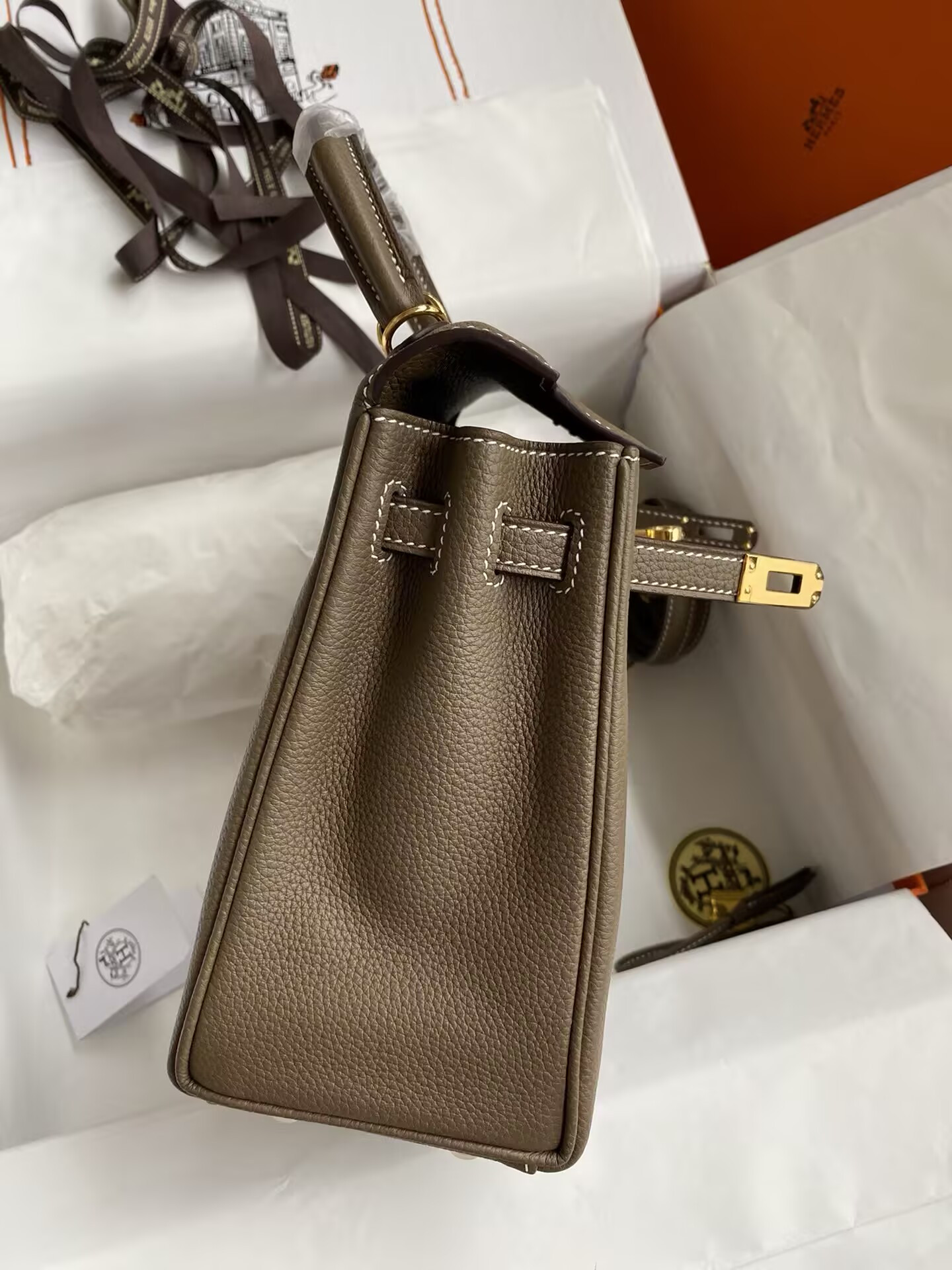 HERMÈS Kelly Silver-tone Hardware 25 28