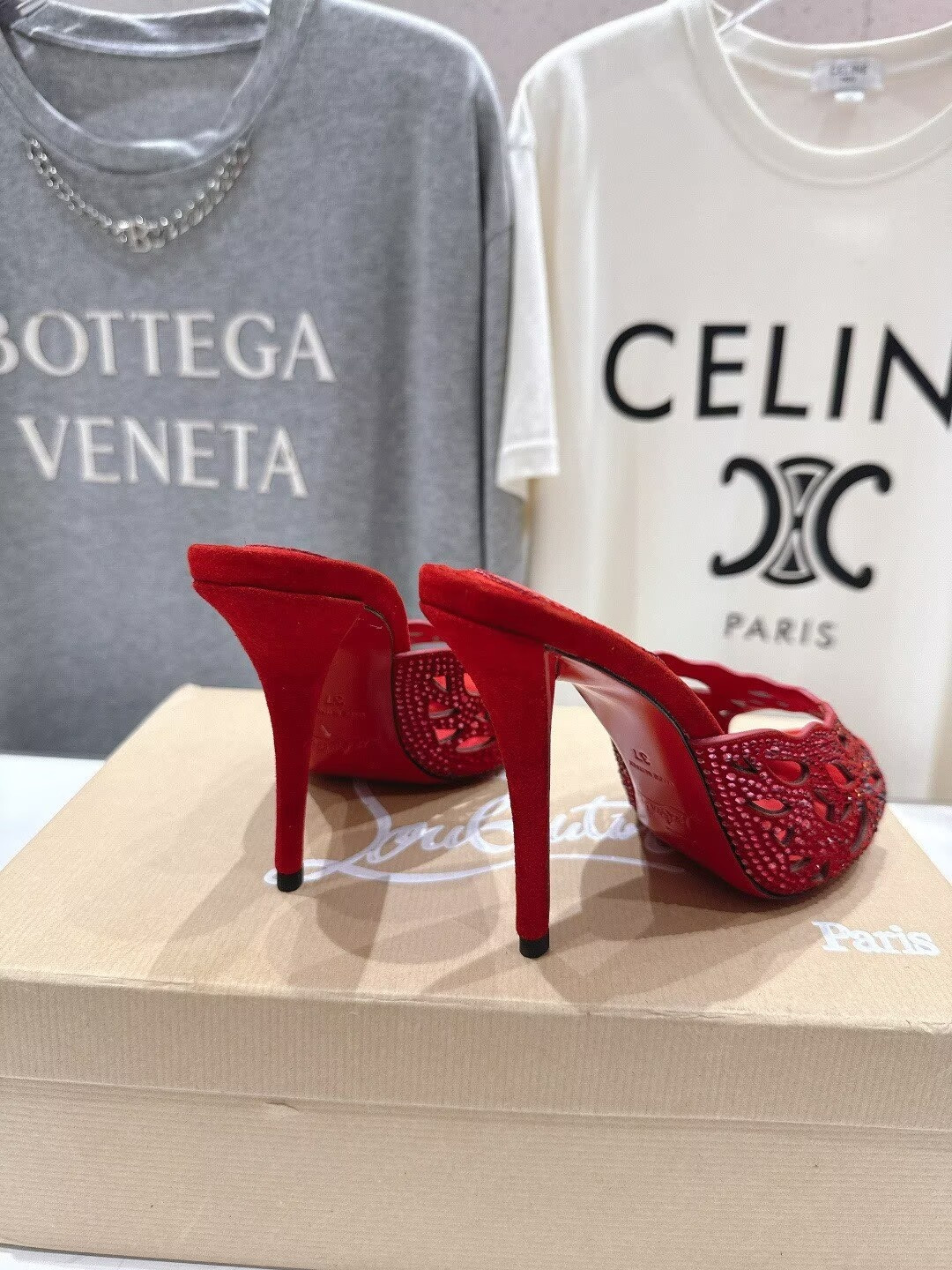 ua Chr1st1an louboutin lasera strass mule 10cm heel