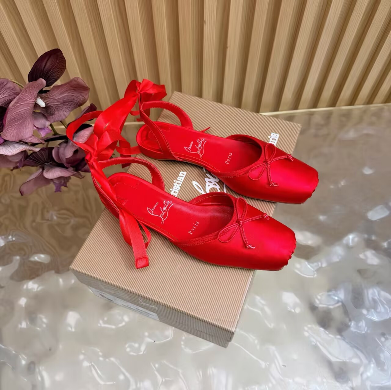 ua Chr1st1an louboutin cassia lace up ballerina