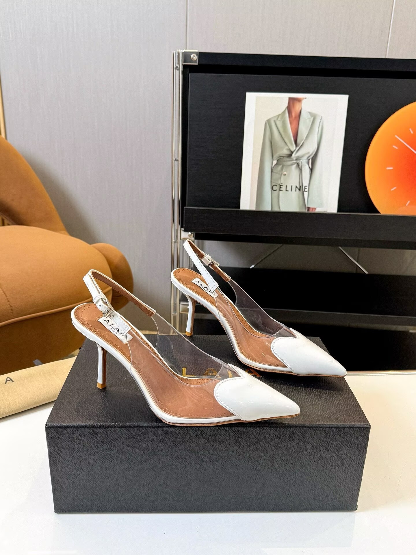 UA A1a1a Le Coeur Plexi Heart-Toe Slingback Pump