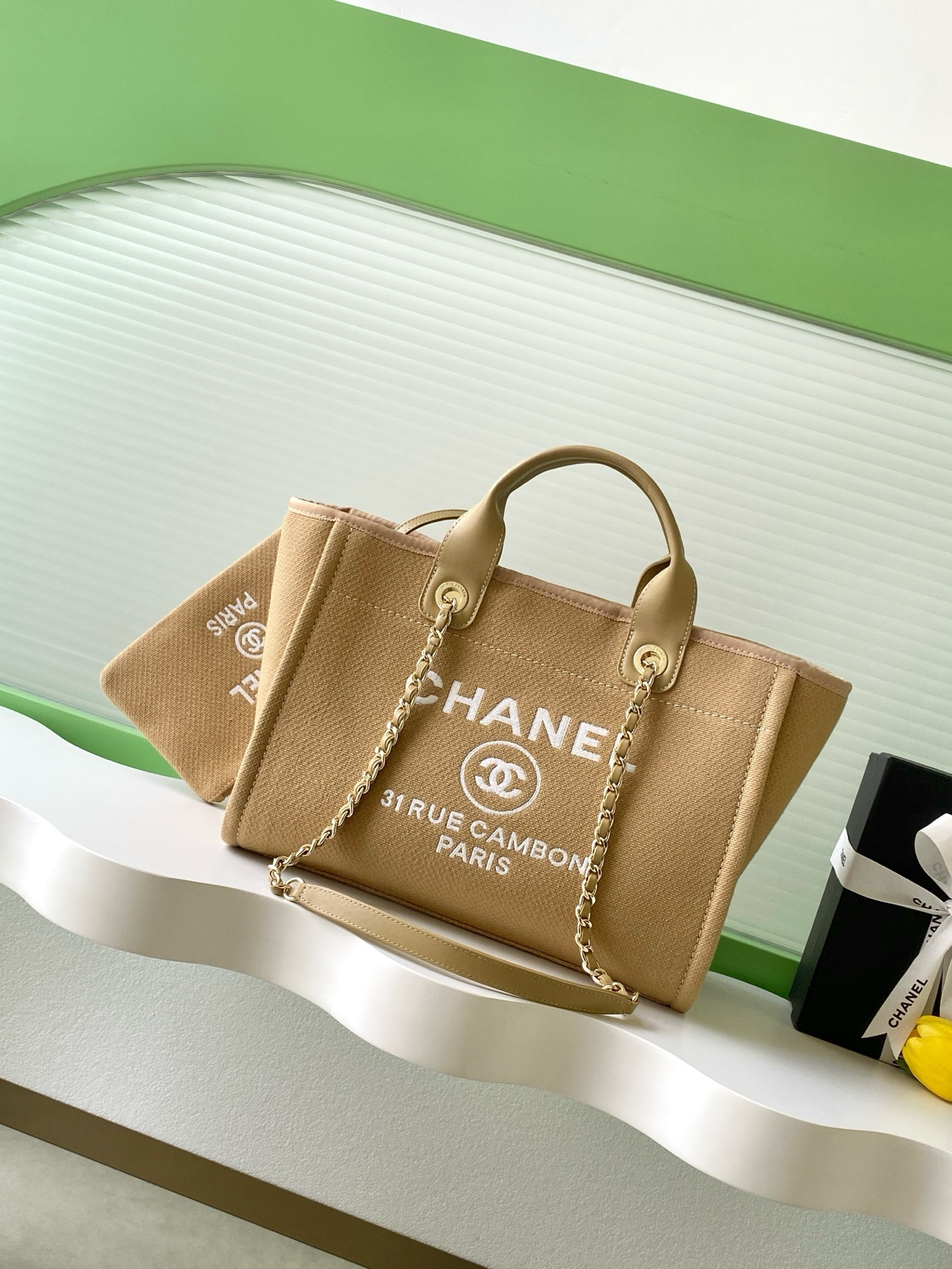Chanel Deauville Tote Shopping Bag 33x22x13cm