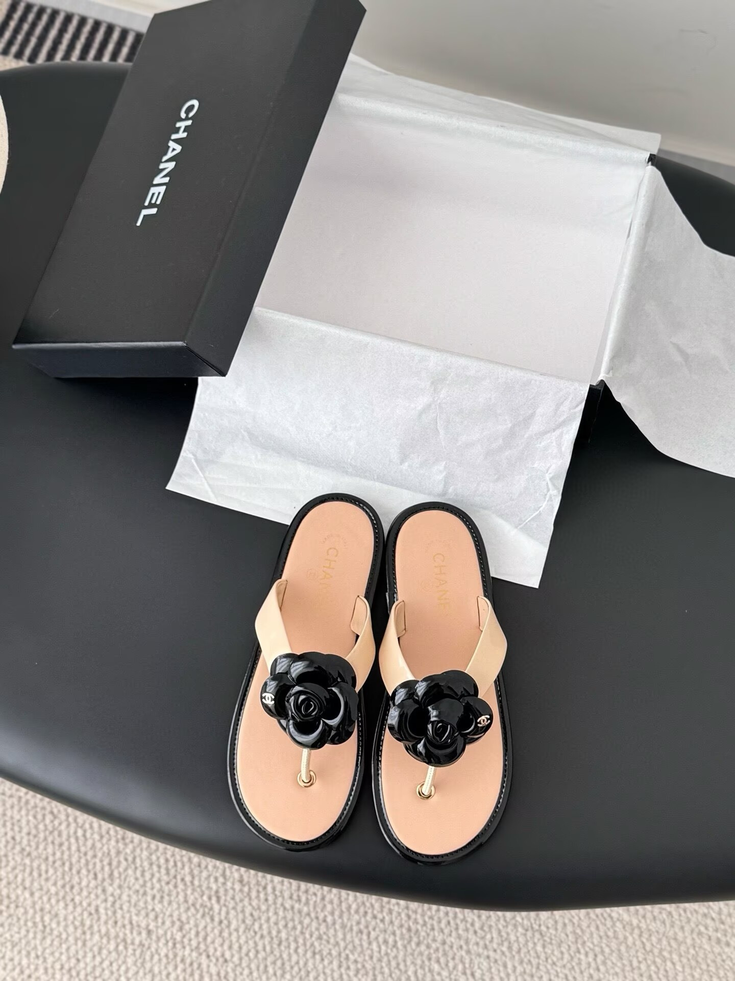 UA Chanel Thongs Slides