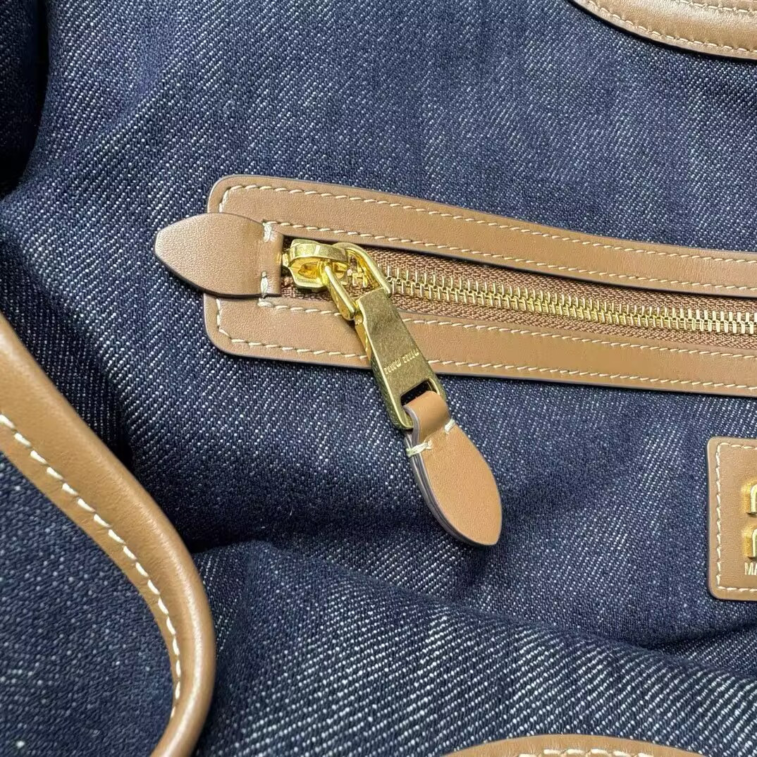 Miu Miu IVY denim bag 40x39x18cm