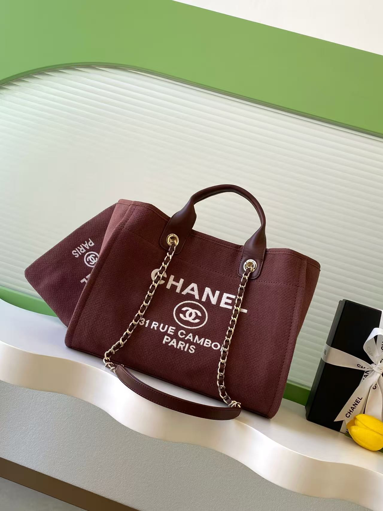 Chanel Deauville Tote Shopping Bag 33x22x13cm