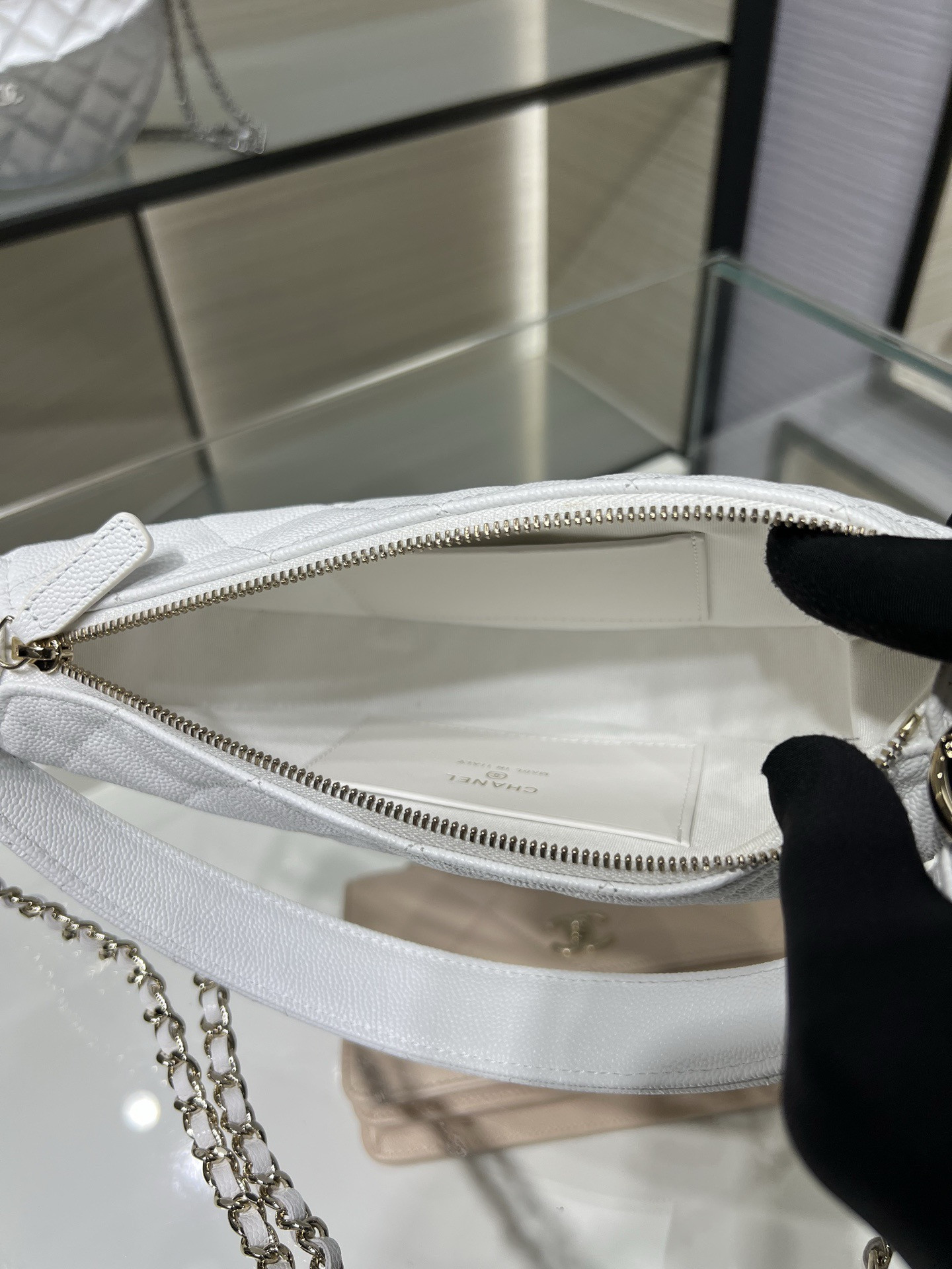 Chanel Clutch with chain Light Gold Hardware AP5094 15x22x6cm