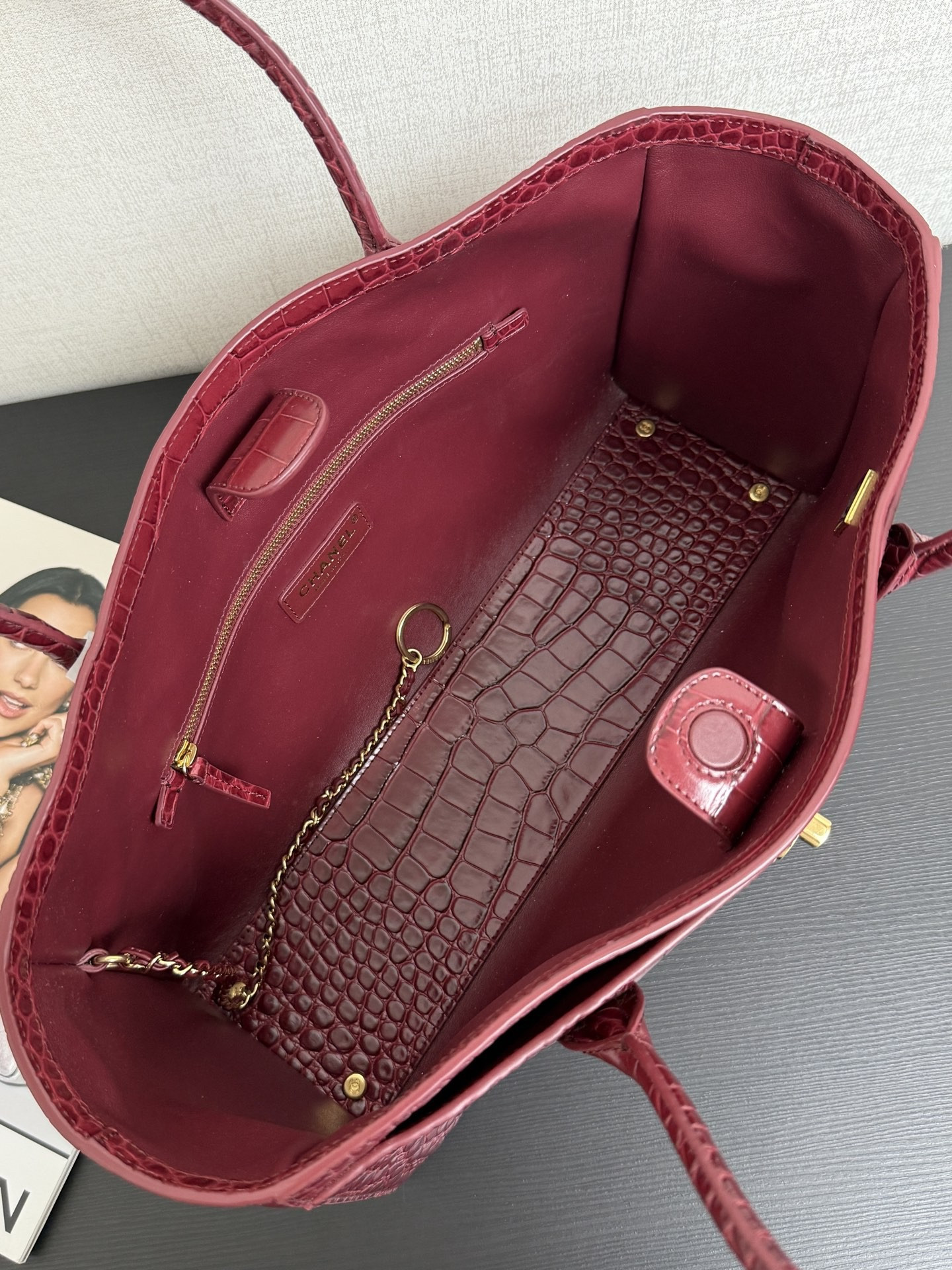 Chanel Tote Crocodile-embossed Bag 35x21x12cm