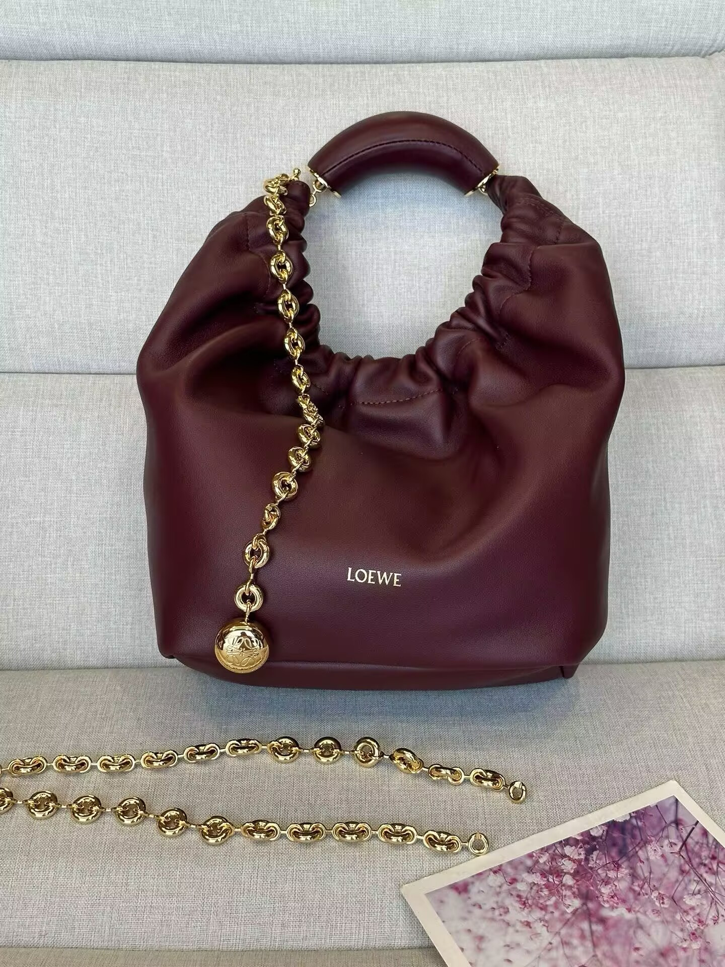 LOEWE Small Squeeze bag in mellow nappa lambskin 29x10.5x24cm
