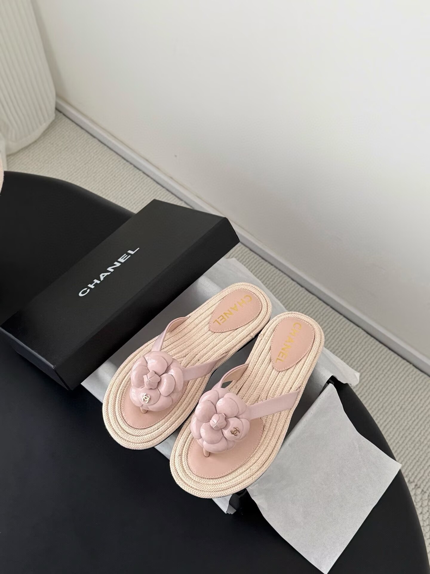 UA Chanel Thongs Slides