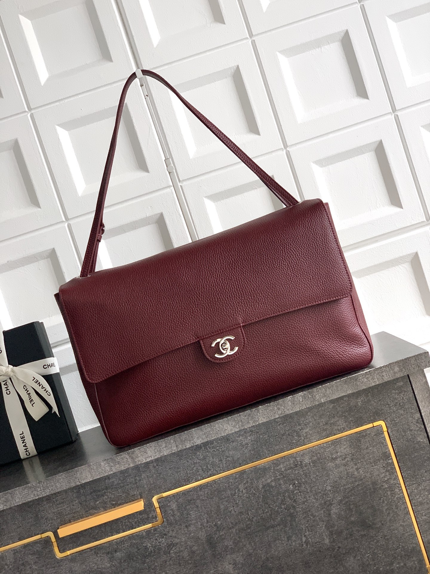 Chanel Maxi Flap Bag Silver hardware AS6233 26x38.5x11cm