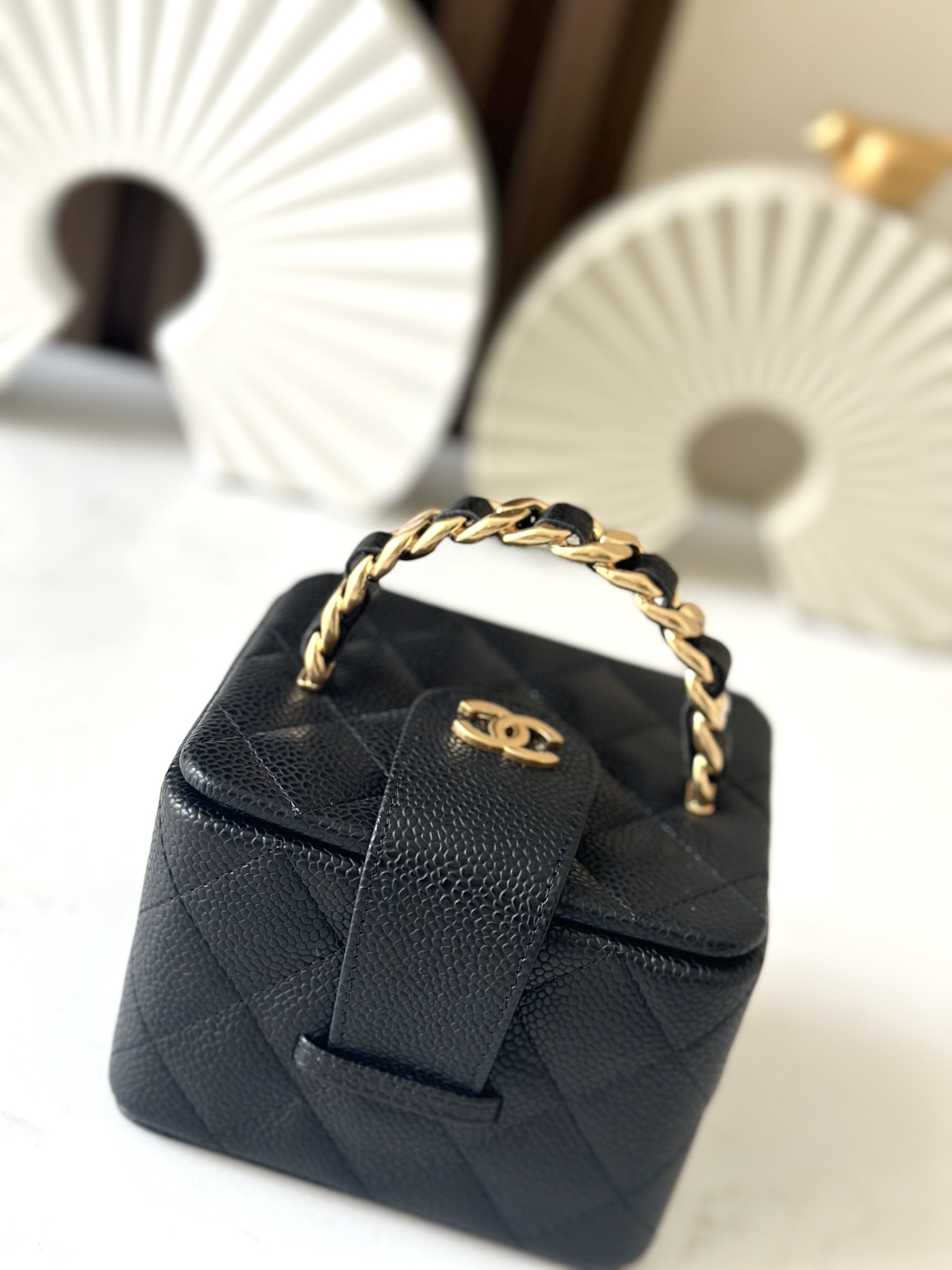 Chanel Vintage Cosmetic Bag 11x9.5x8.5cm