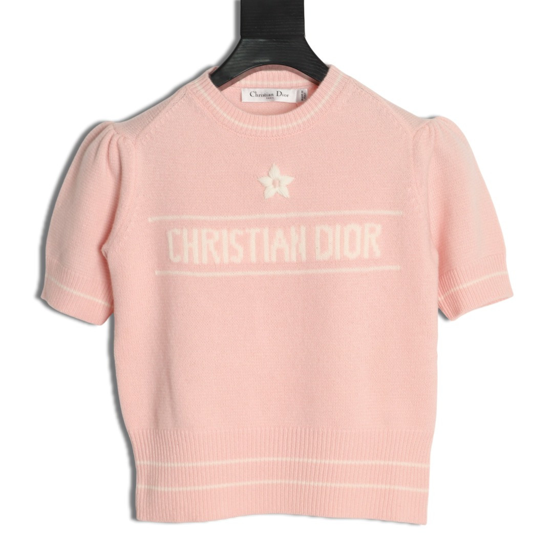 Dior CD 26ss Women's Knitting Short-sleeved Polo shirt