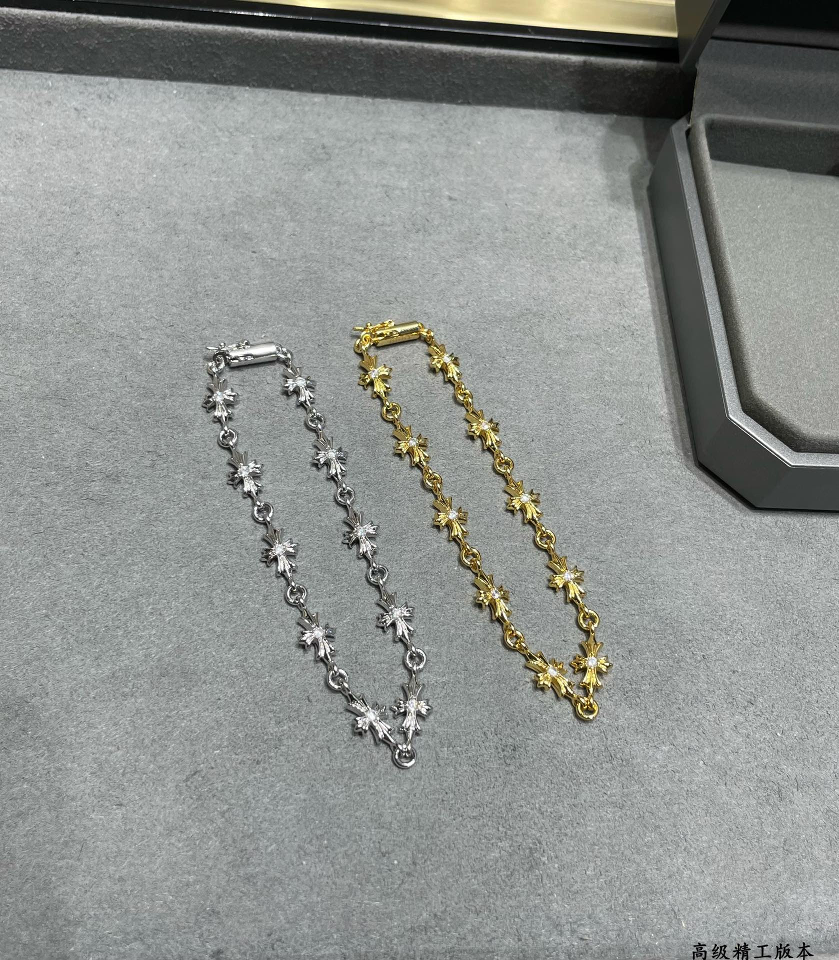 Ch*0me He**ts Cross Bracelet