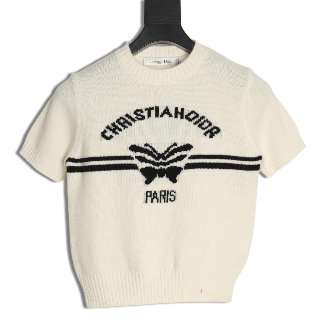 Dior CD 26ss Women's Knitting Short-sleeved Polo shirt
