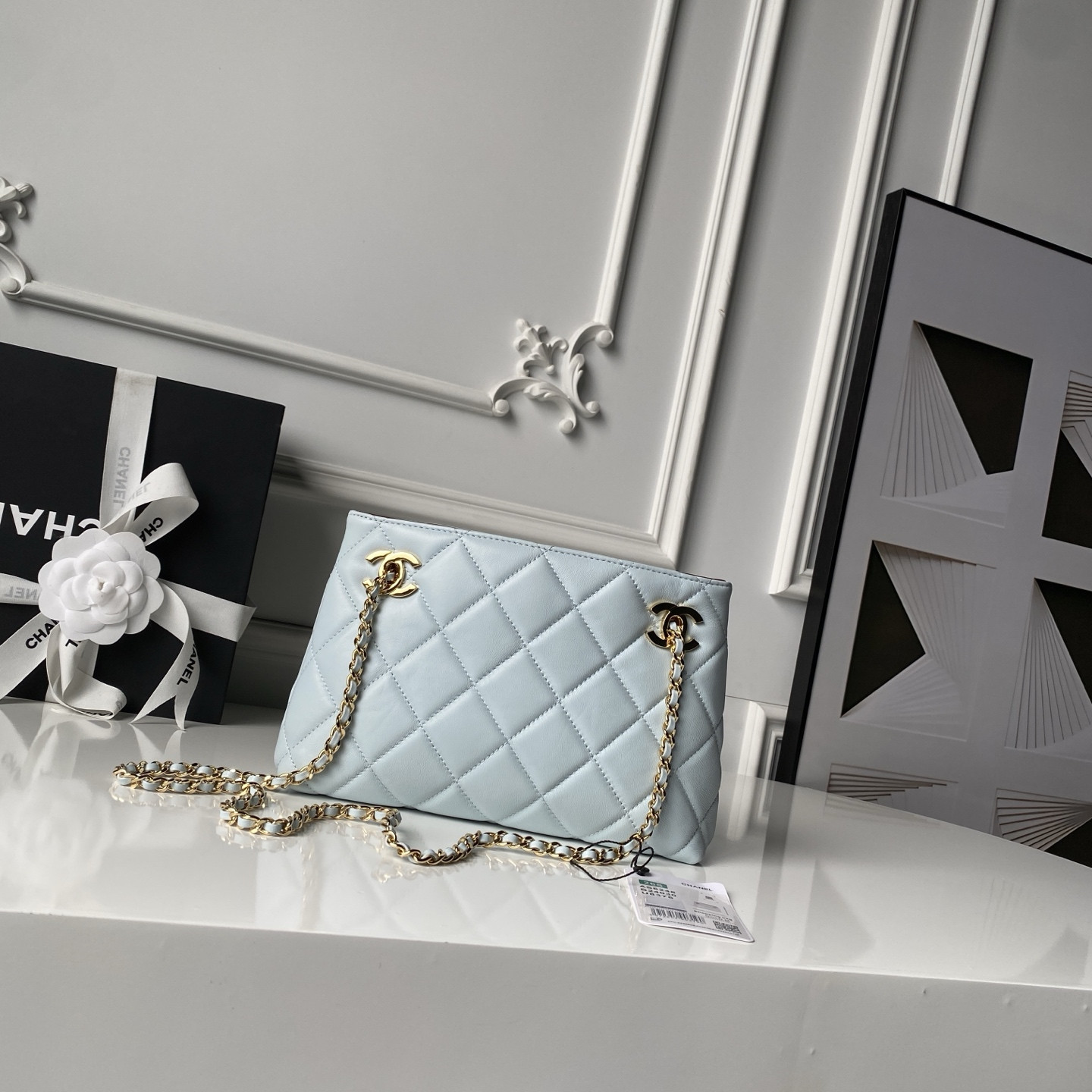 CHANEL Chain Shopping Tote Bag AS6248 24.5x16x7.5cm