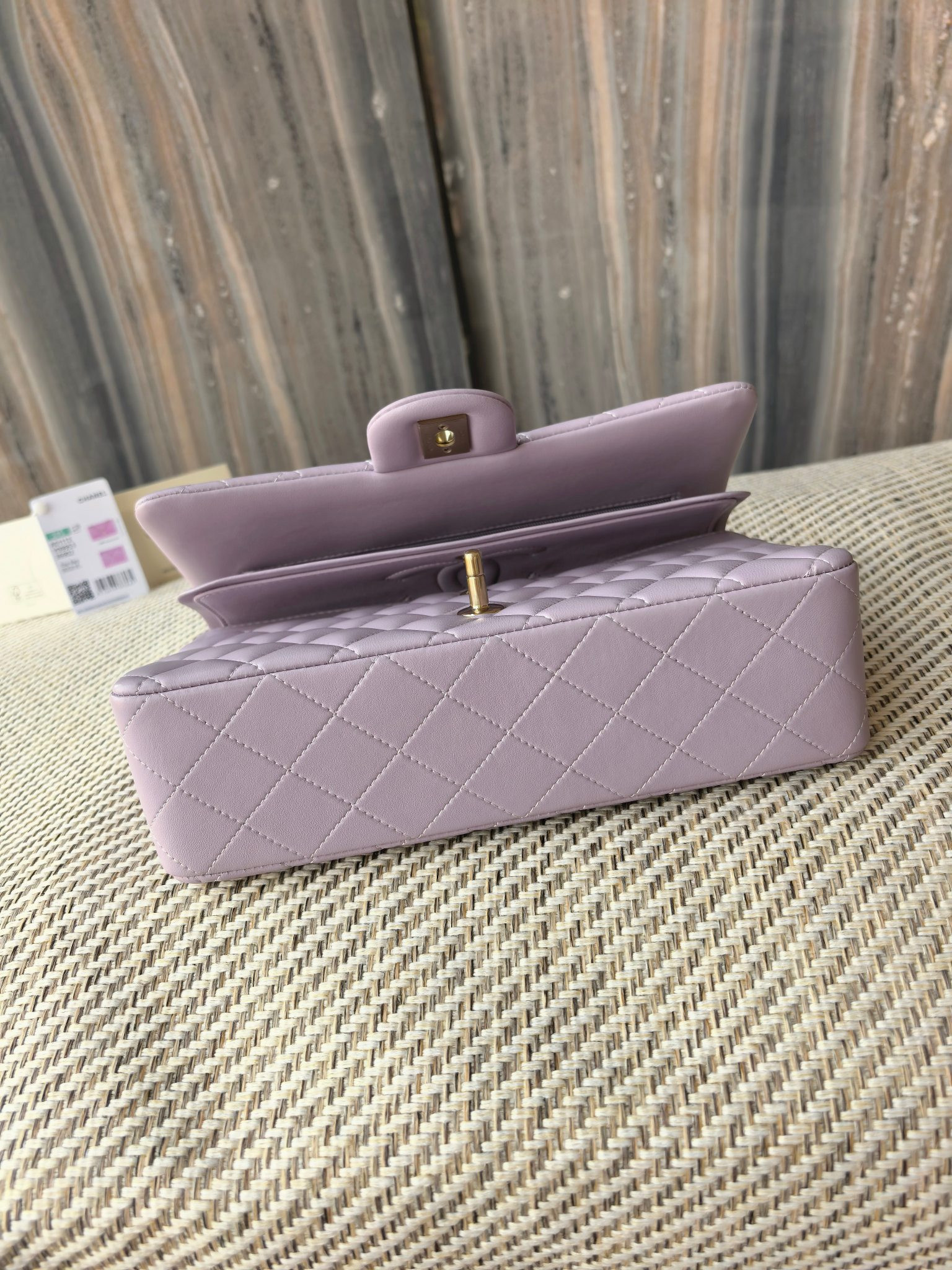 Chanel Classic Flap Bag Lavender with light gold hardware 15.5x25.5x6.5cm