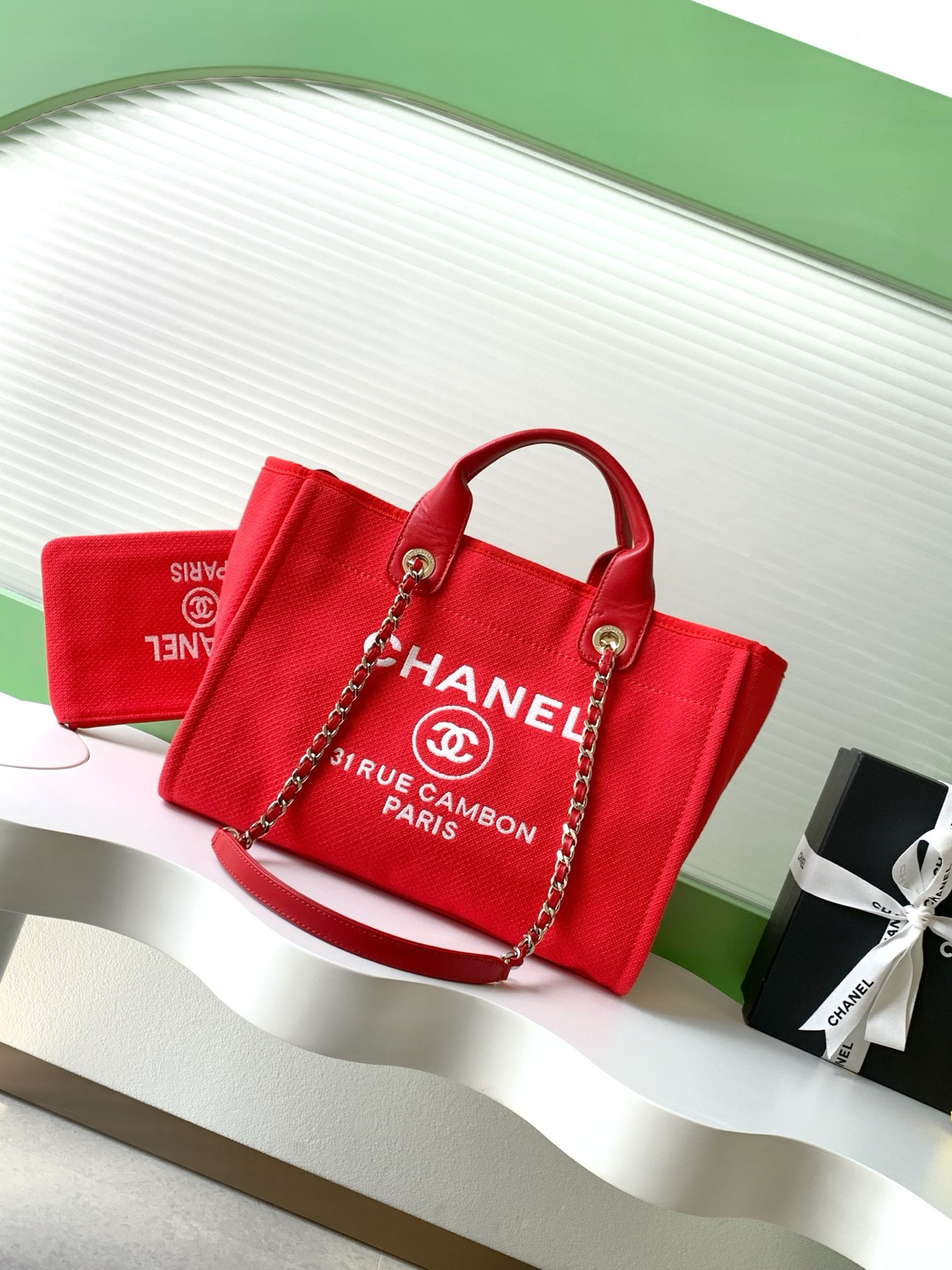 Chanel Deauville Tote Shopping Bag 33x22x13cm