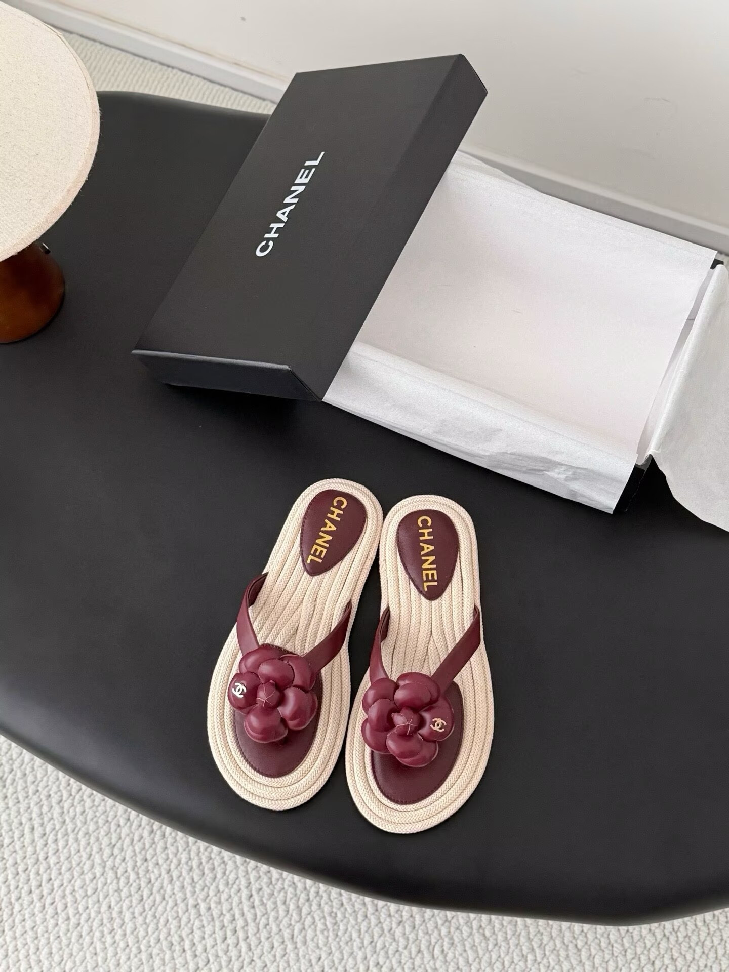 UA Chanel Thongs Slides
