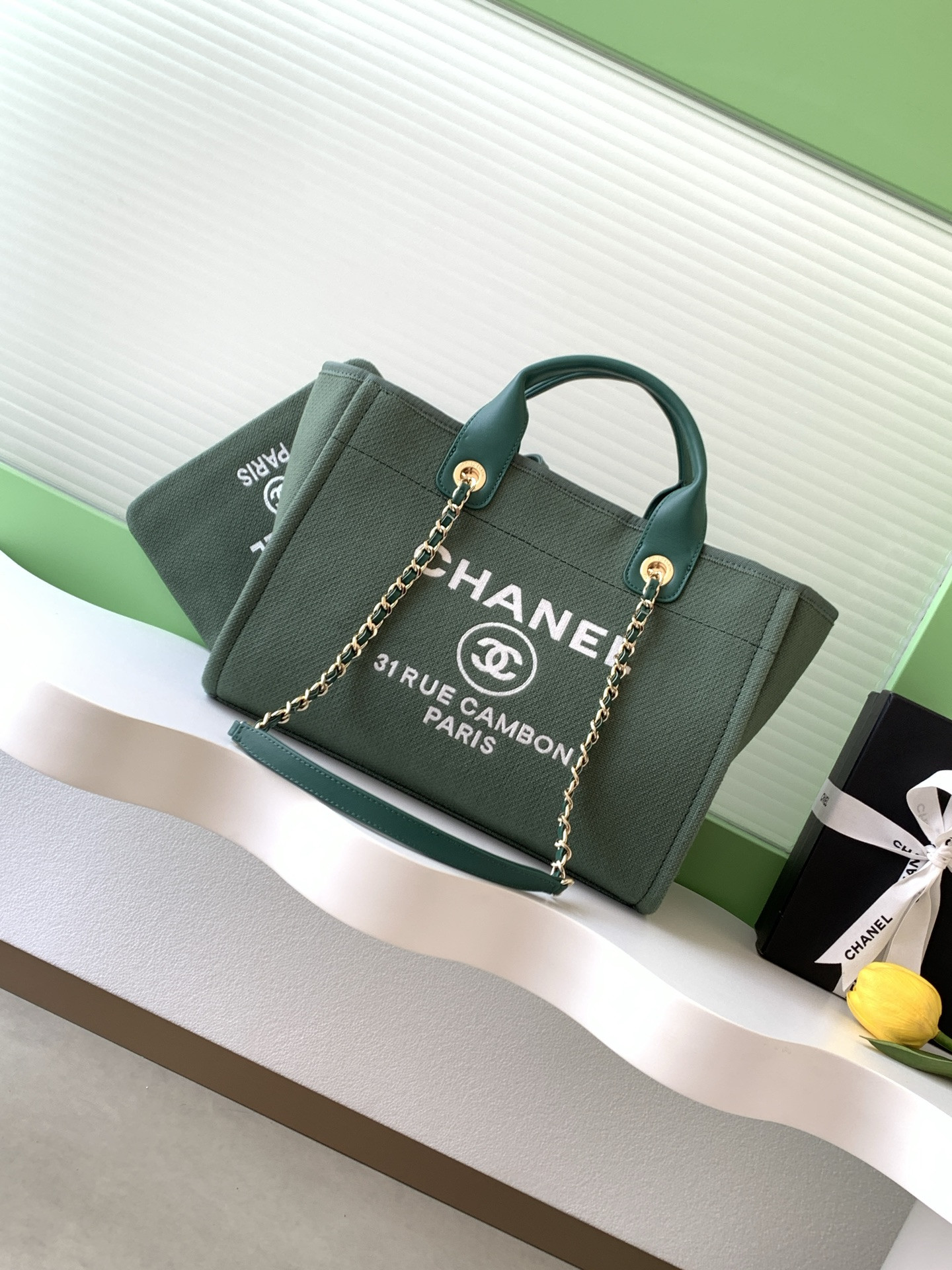 Chanel Deauville Tote Shopping Bag 33x22x13cm