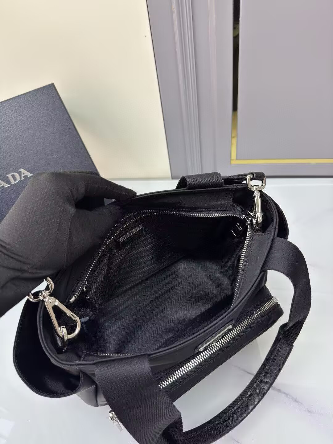 Prada Re-Nylon Tote Bag 22x26x13cm