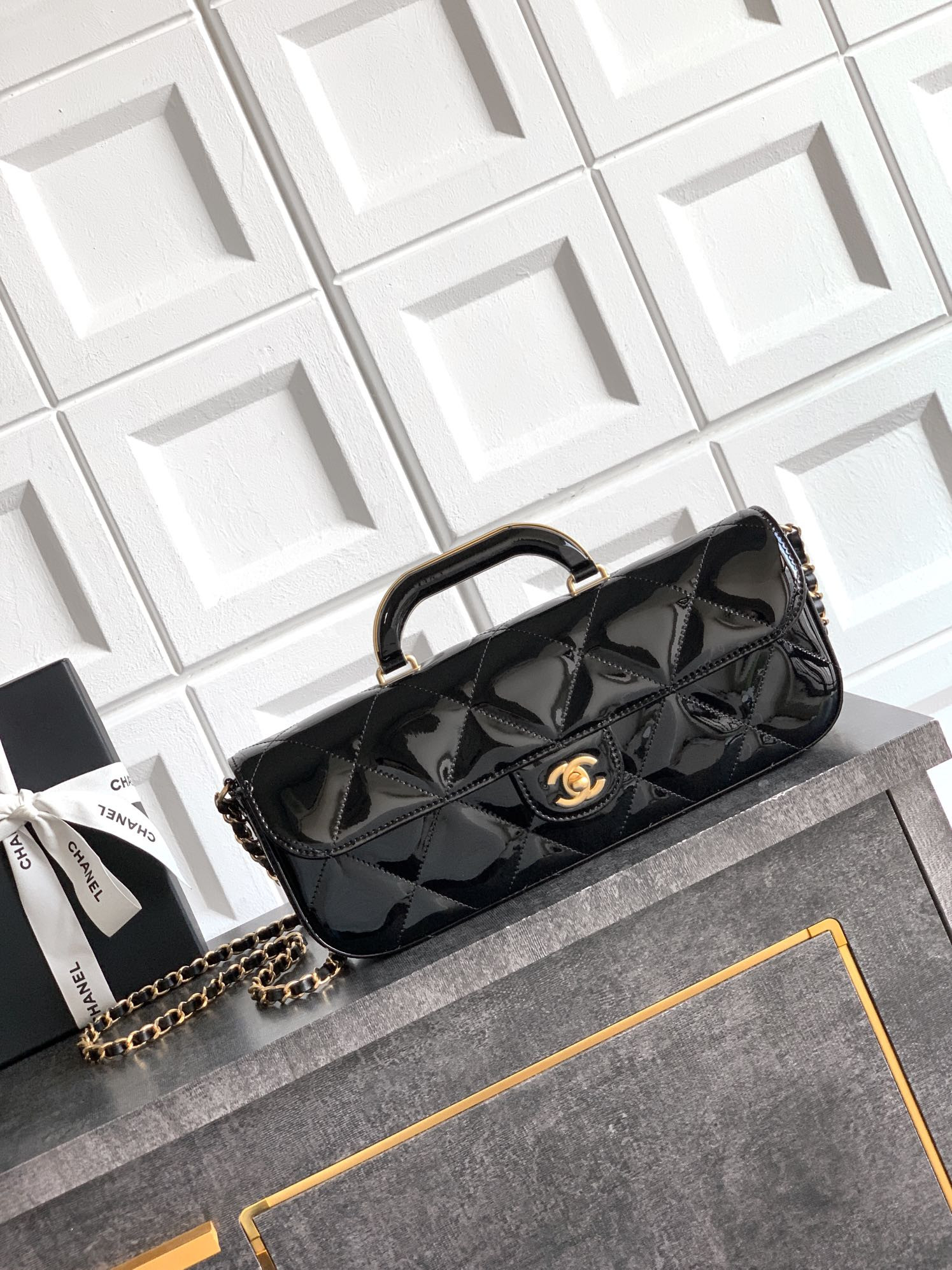 Chanel Large Flap Bag with Top Handle 12.5x30x5cm