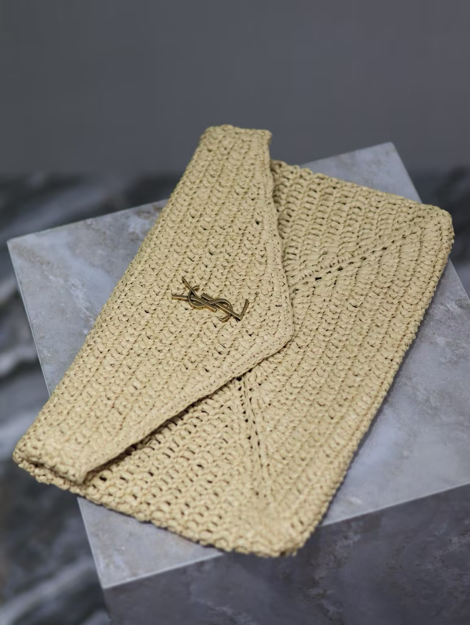 YSL CASSANDRE Large Envelope Pouch in Rope 29.5x18x4.5cm