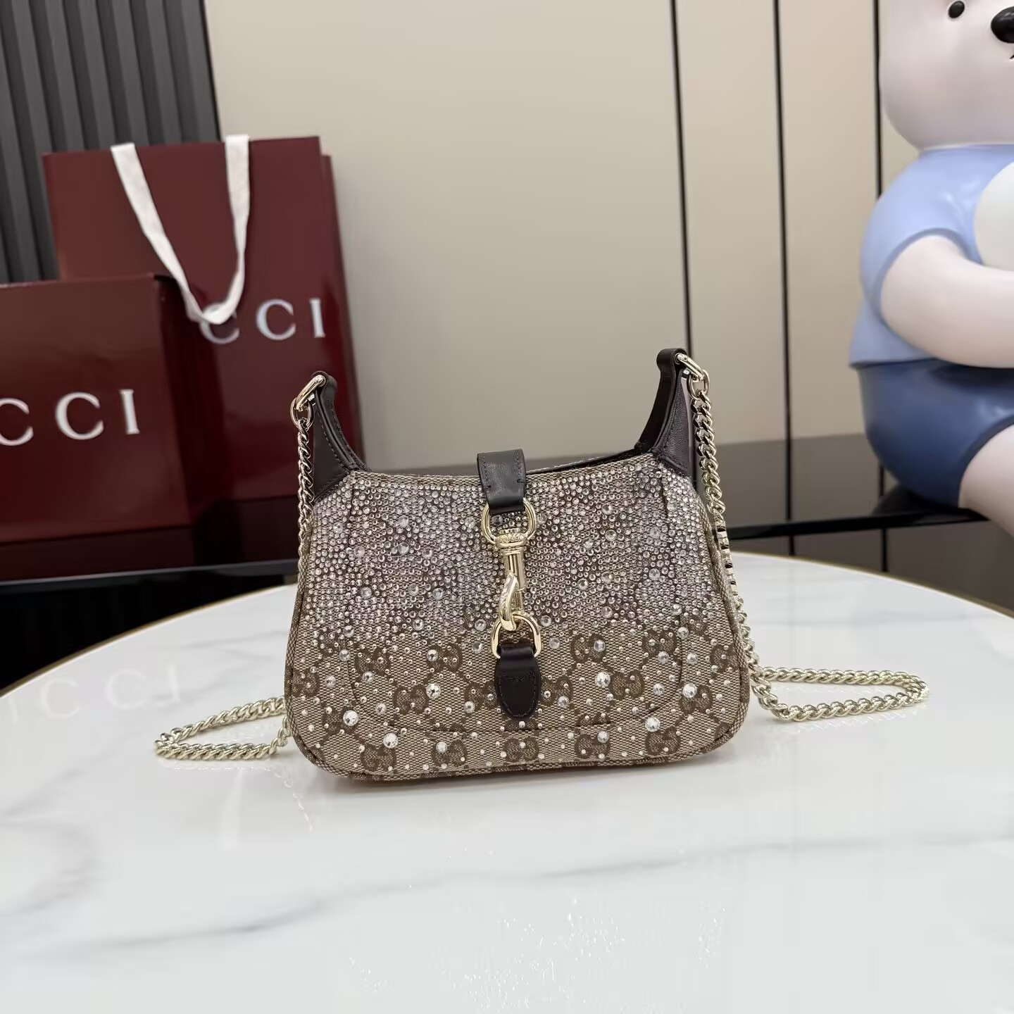 Gvc*1 jackie notte mini crystal handbag 19.5x18x3.5cm
