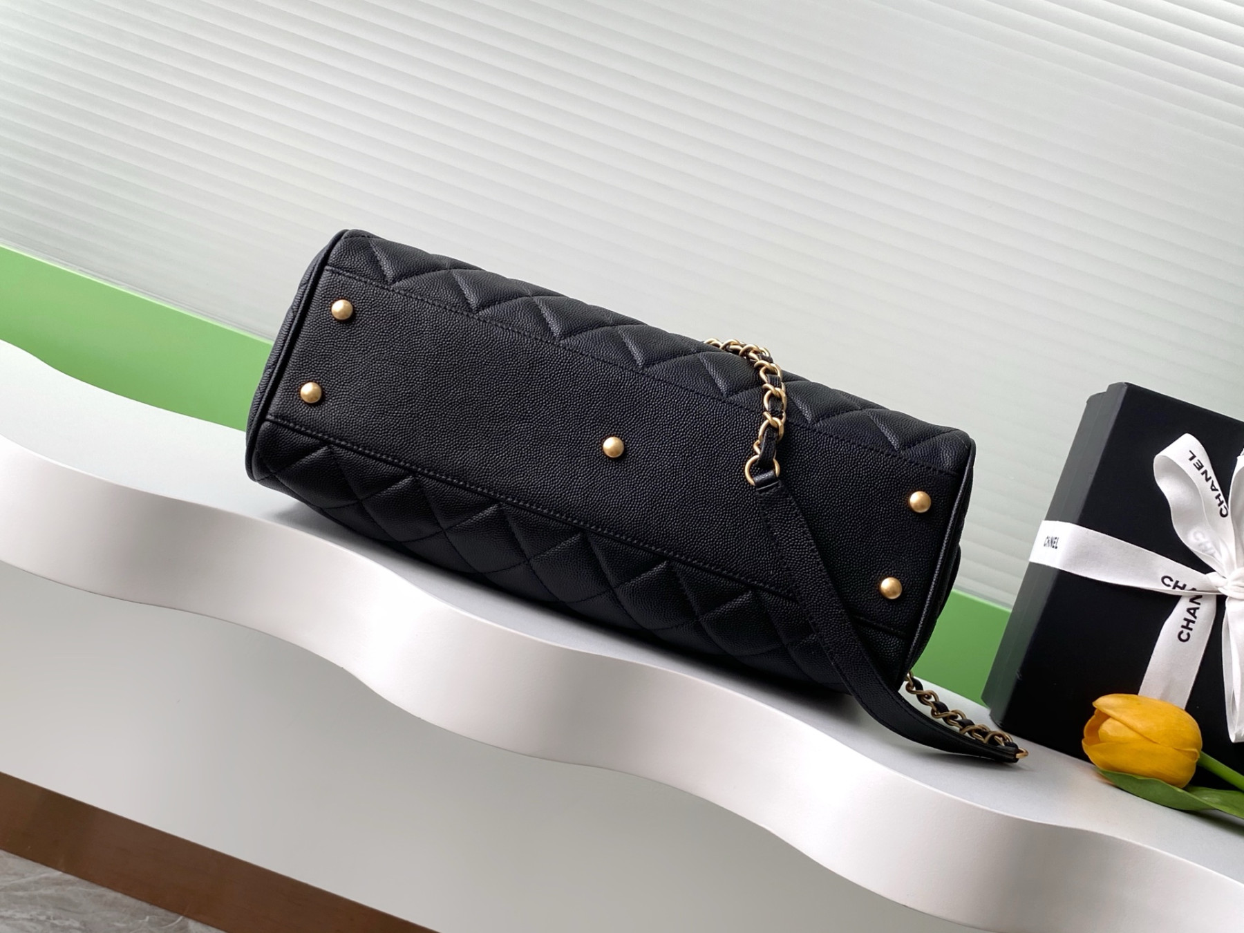 Chanel Large Bowling Bag AS5579 17x31x13cm