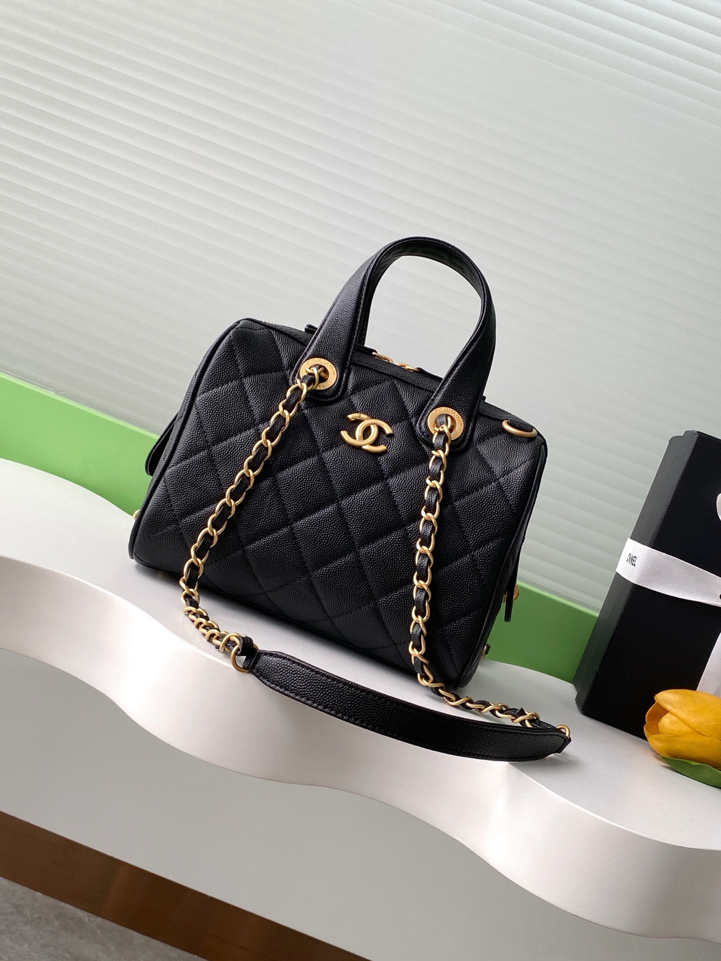Chanel Bowling Bag 17x21x13cm