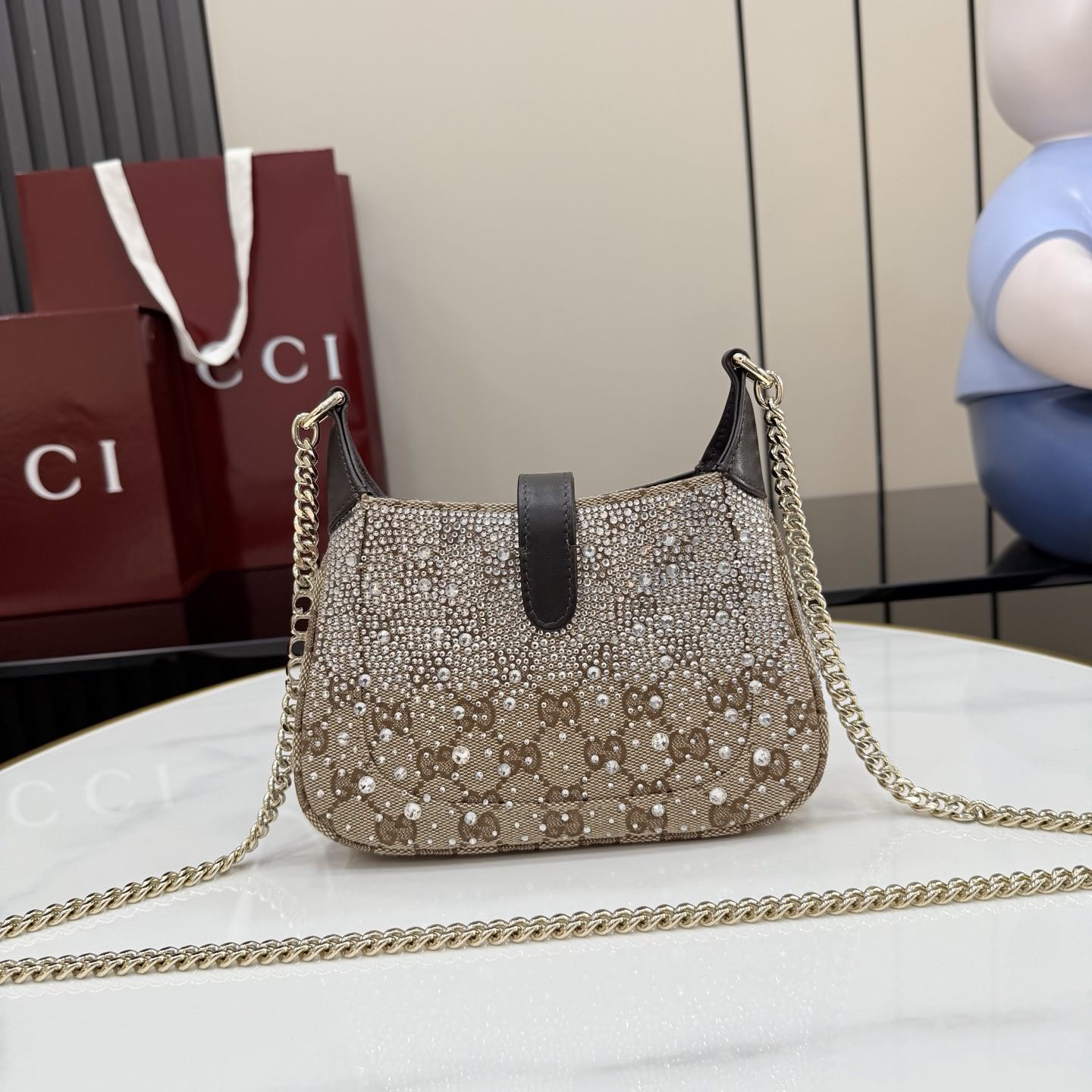 Gvc*1 jackie notte mini crystal handbag 19.5x18x3.5cm