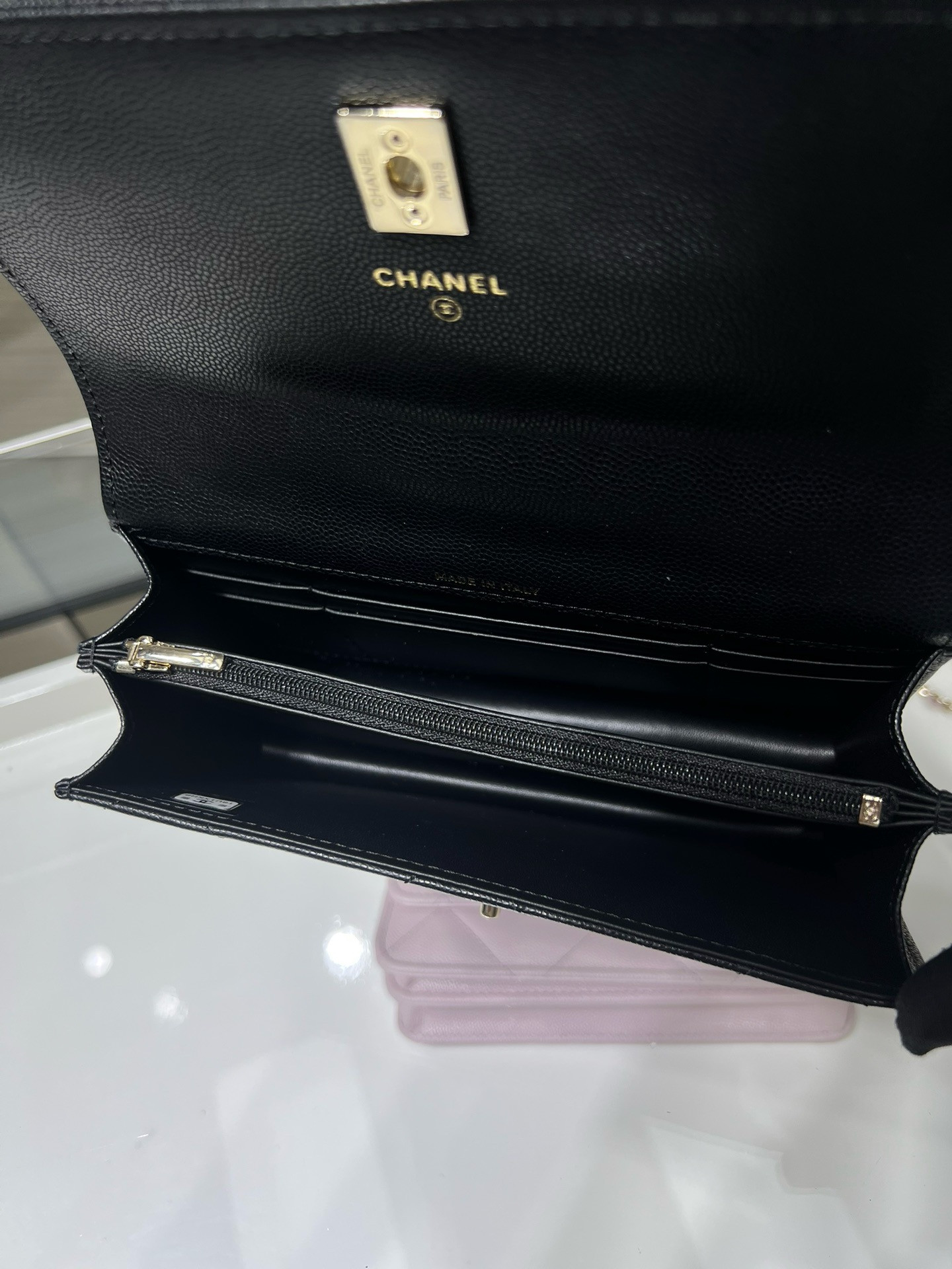 Chanel FLAP BAG WITH TOP HANDLE WALLET ON CHAIN 11x18.5x6cm