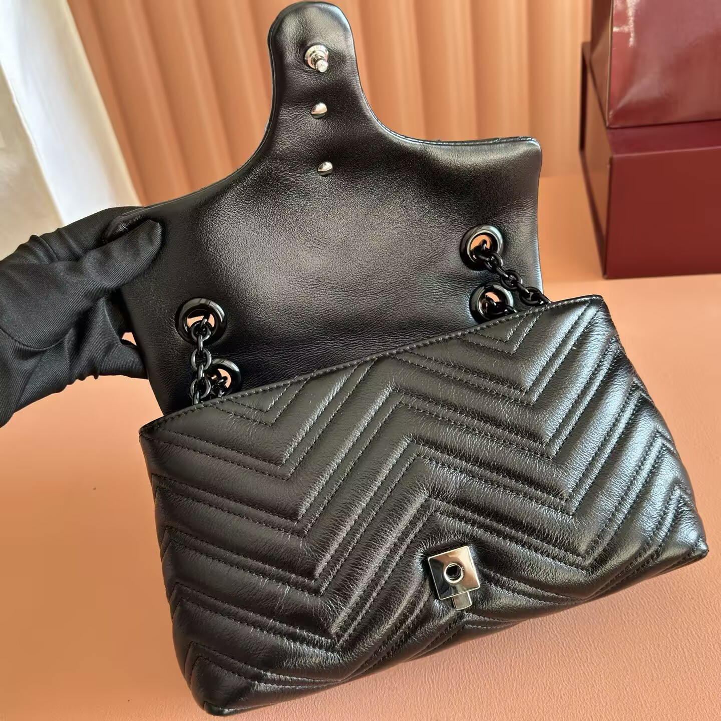 Gvc*1 gg marmont small shoulder bag 23x17x9cm