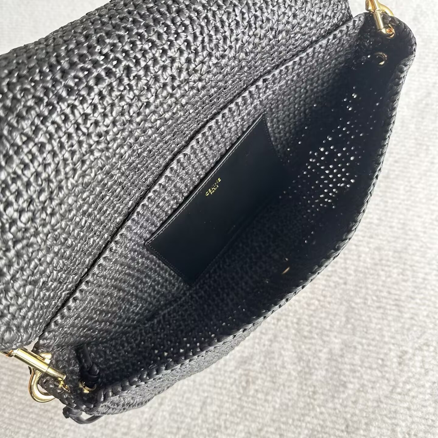 CELINE LITTLE HALFMOON SOFT TRIOMPHE IN Raffia 28.5x6x14cm