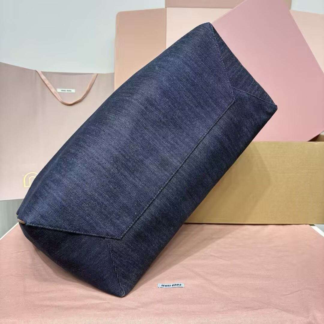 Miu Miu IVY denim bag 40x39x18cm