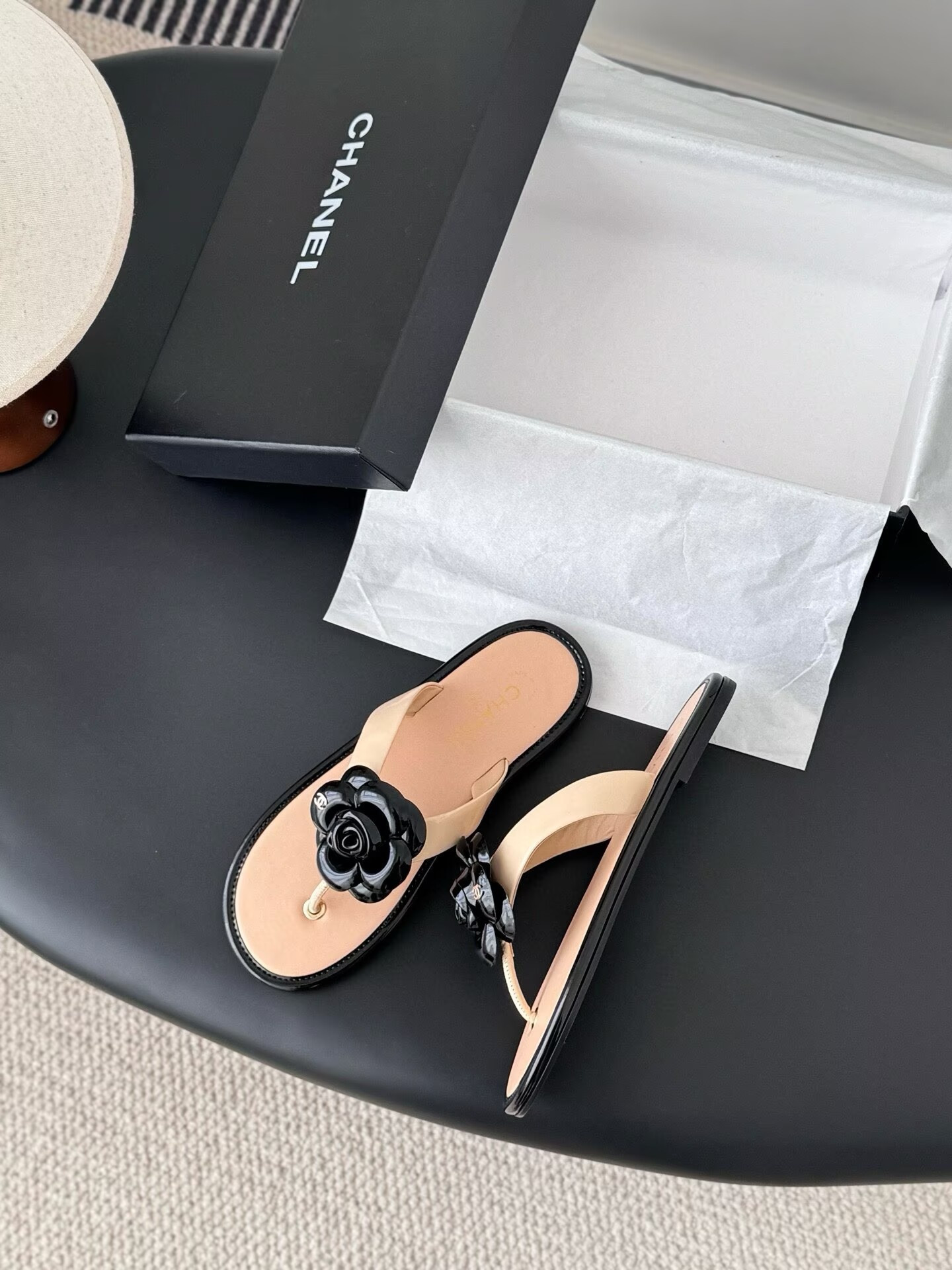 UA Chanel Thongs Slides