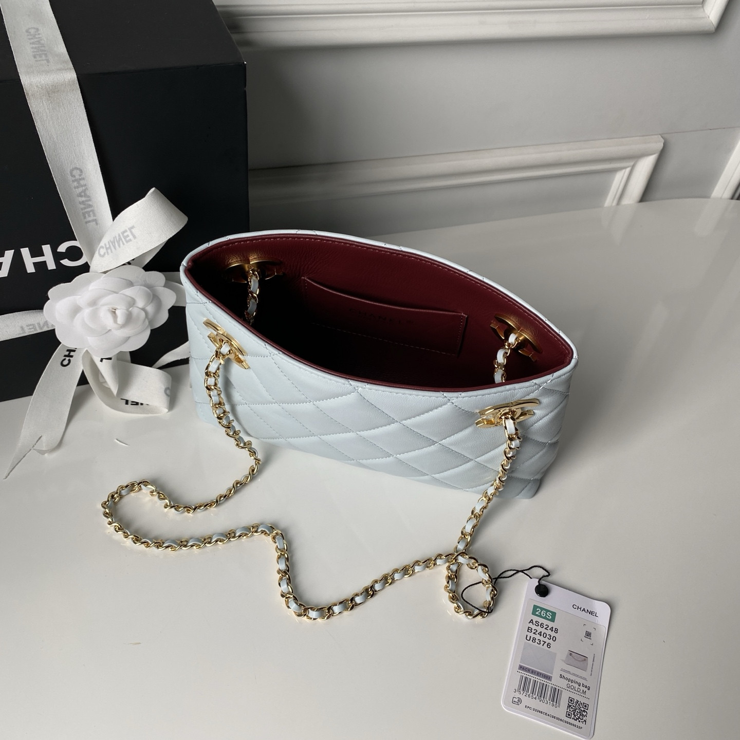 CHANEL Chain Shopping Tote Bag AS6248 24.5x16x7.5cm
