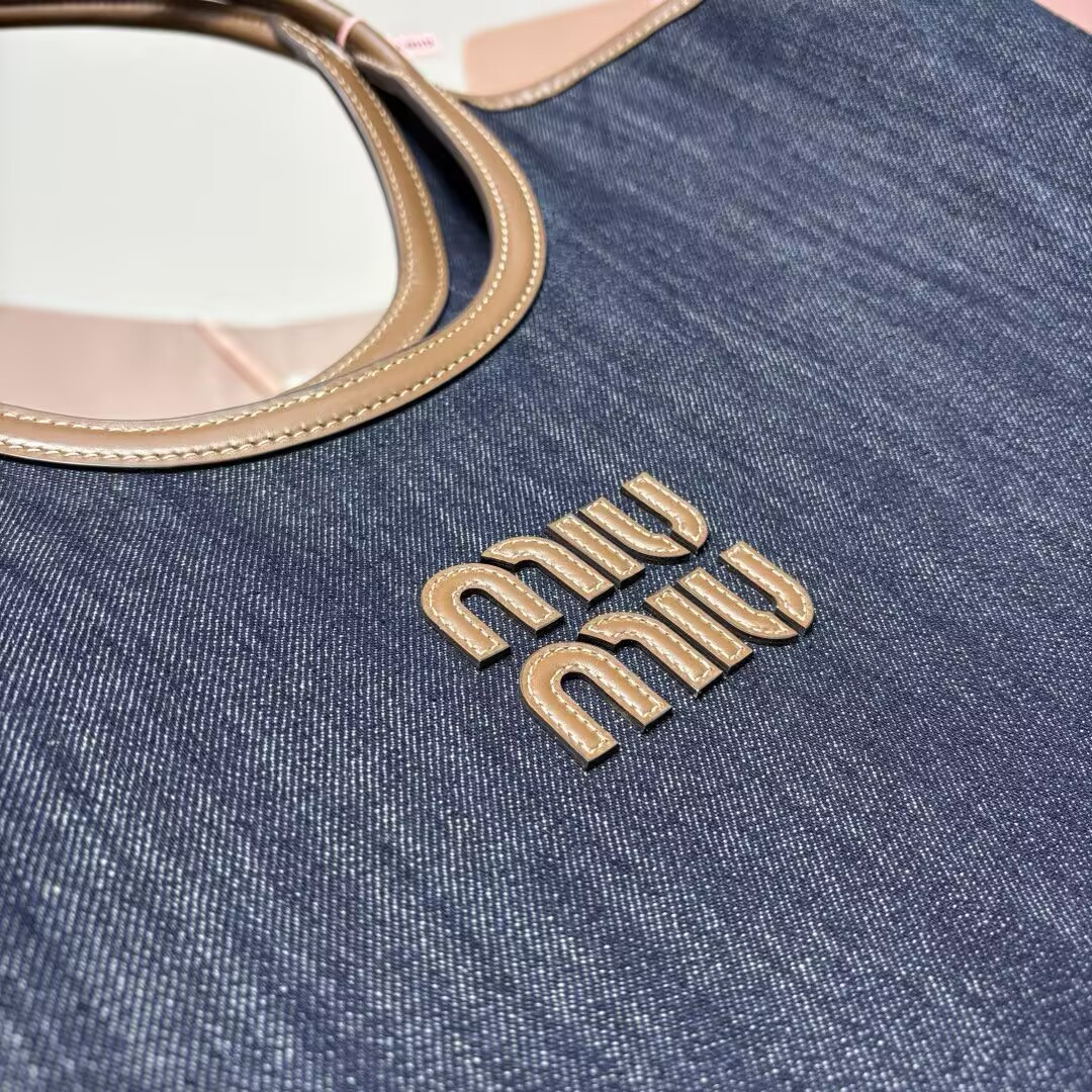Miu Miu IVY denim bag 40x39x18cm