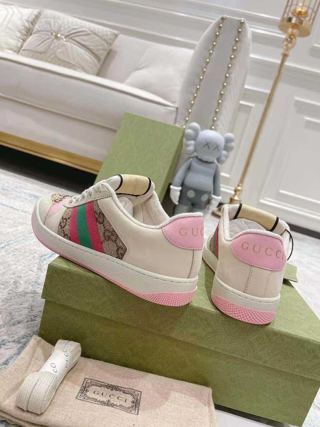 UA Gvc*1 Wmns GG Screener GG Canvas Beige Pink