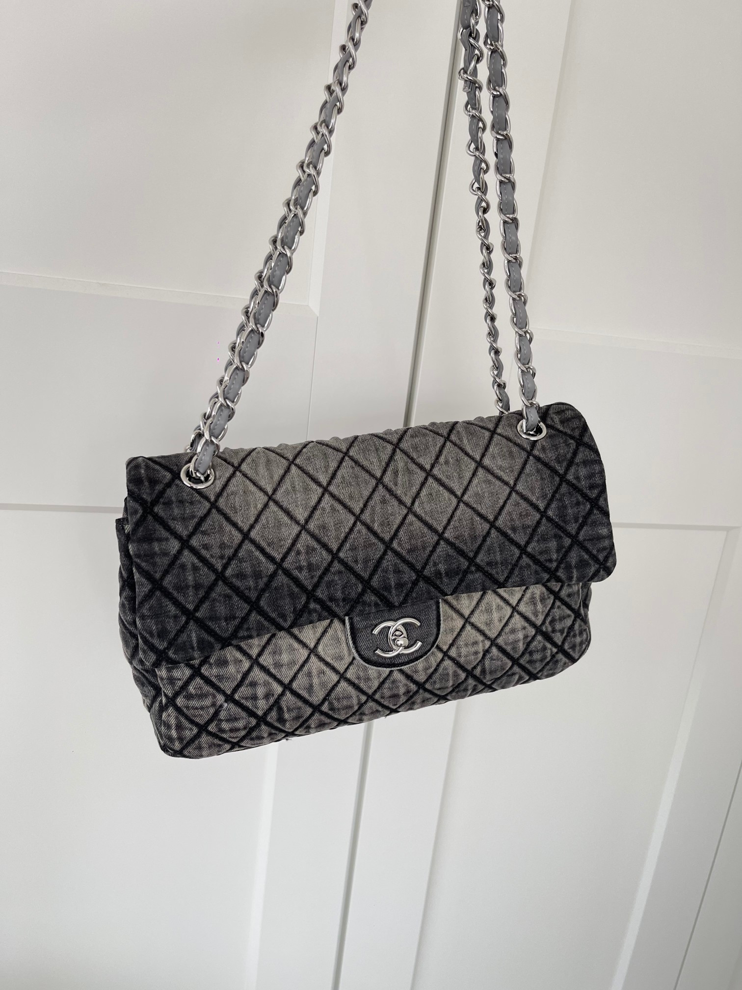 Chanel Denimpression Flap Bag 33x22x8cm