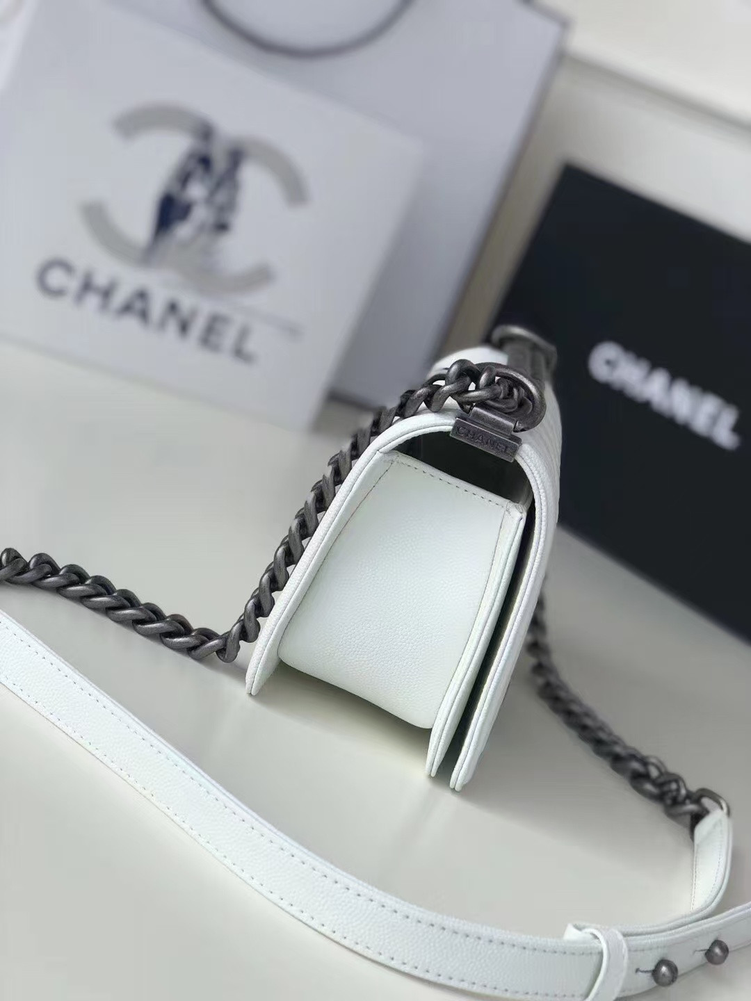 Ch**el small boy handbag 12x20.5x8.5cm