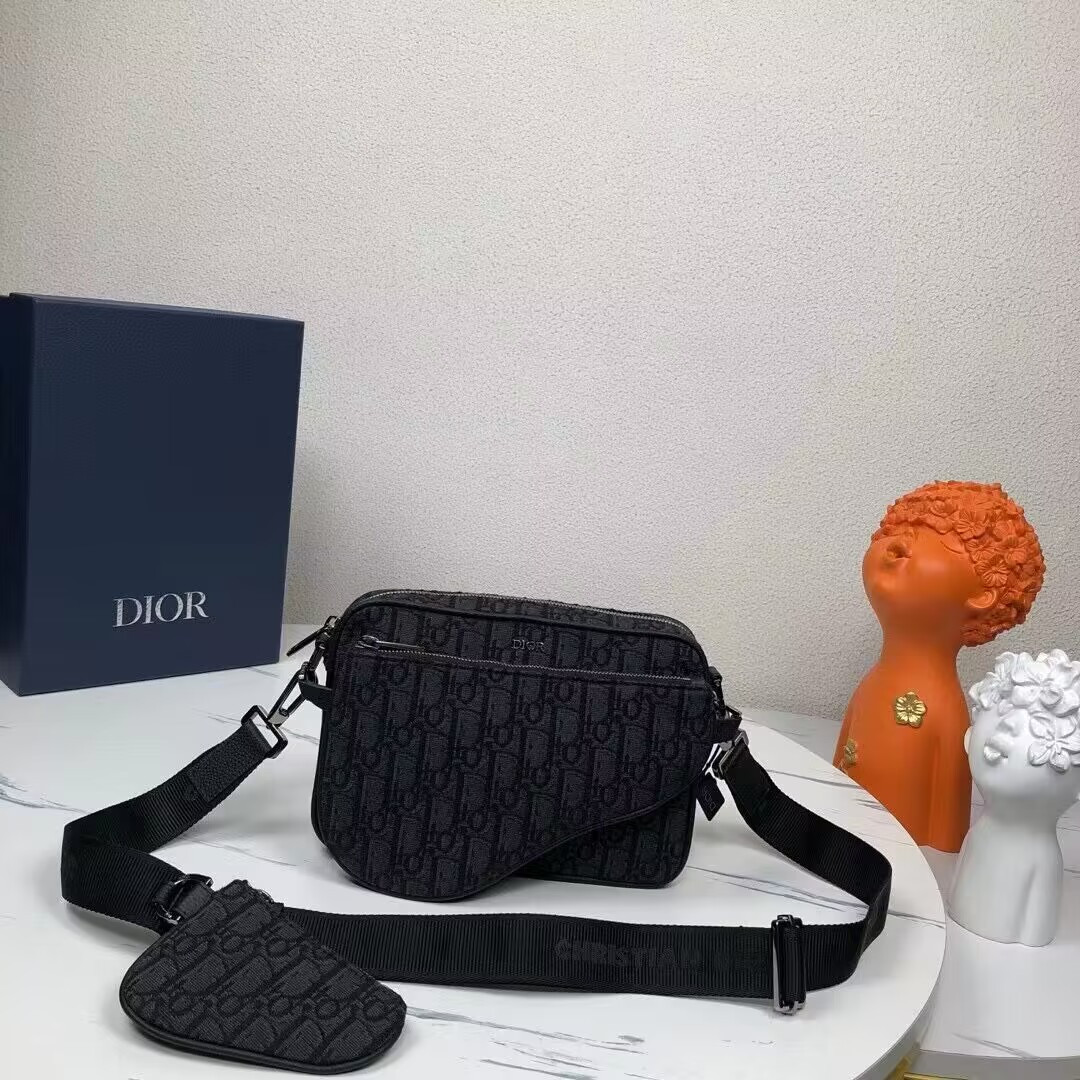 D10r Saddle Triple Pouch Black D10r Oblique Jacquard 18x25x5CM