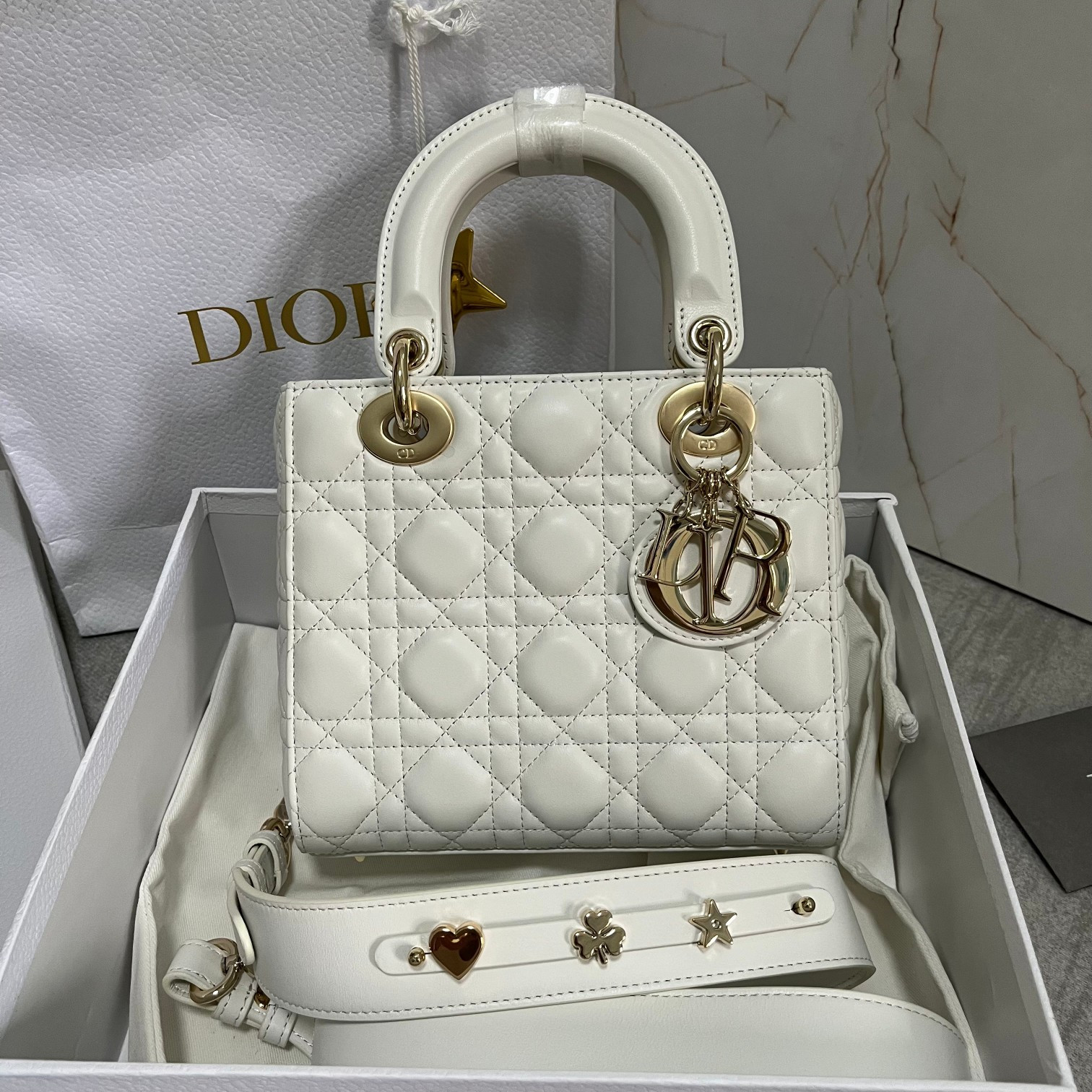 Small Lady D10r My ABCD10r Bag White 8 x 6.5 x 3 inches